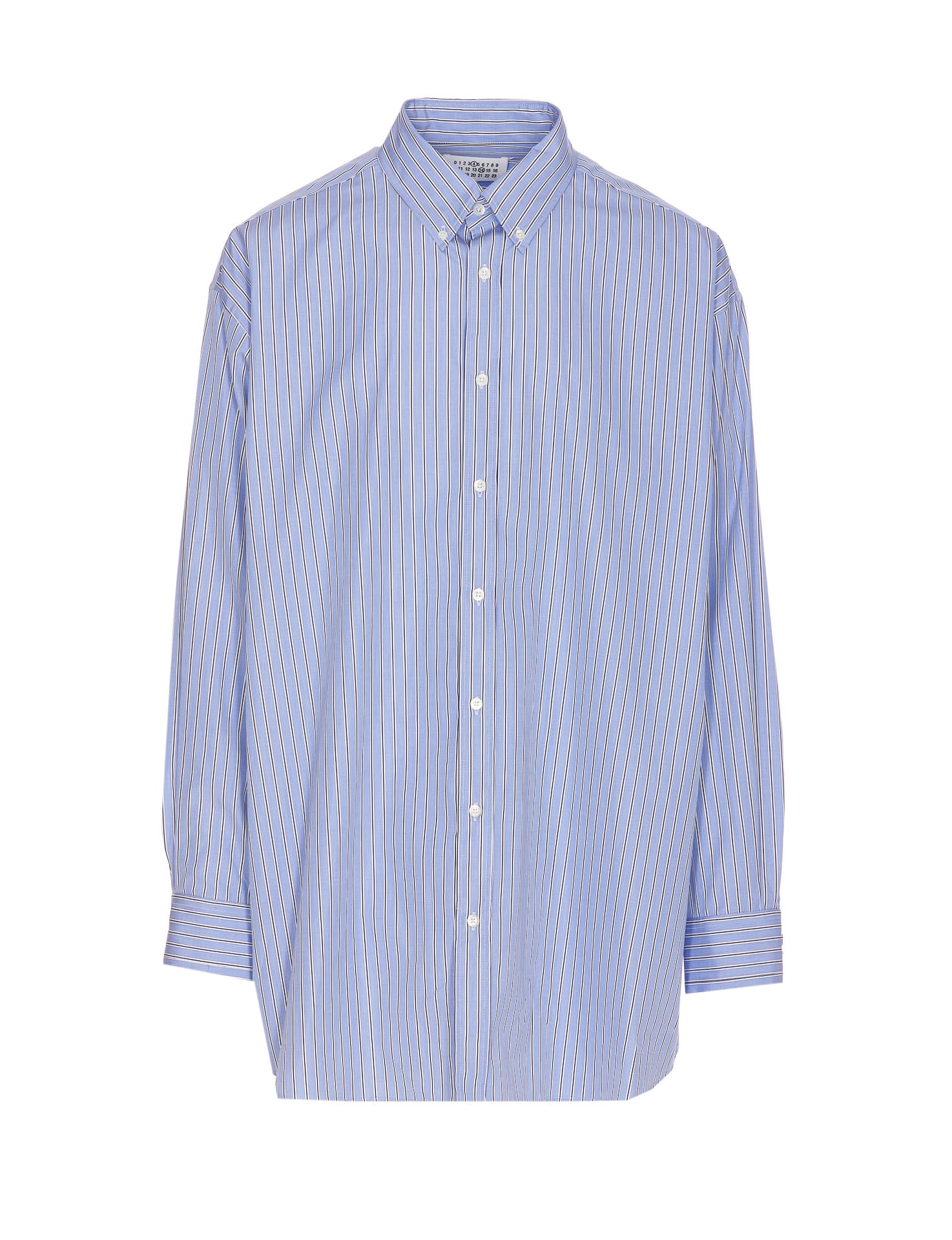 Shop Maison Margiela Striped Shirt In Blue