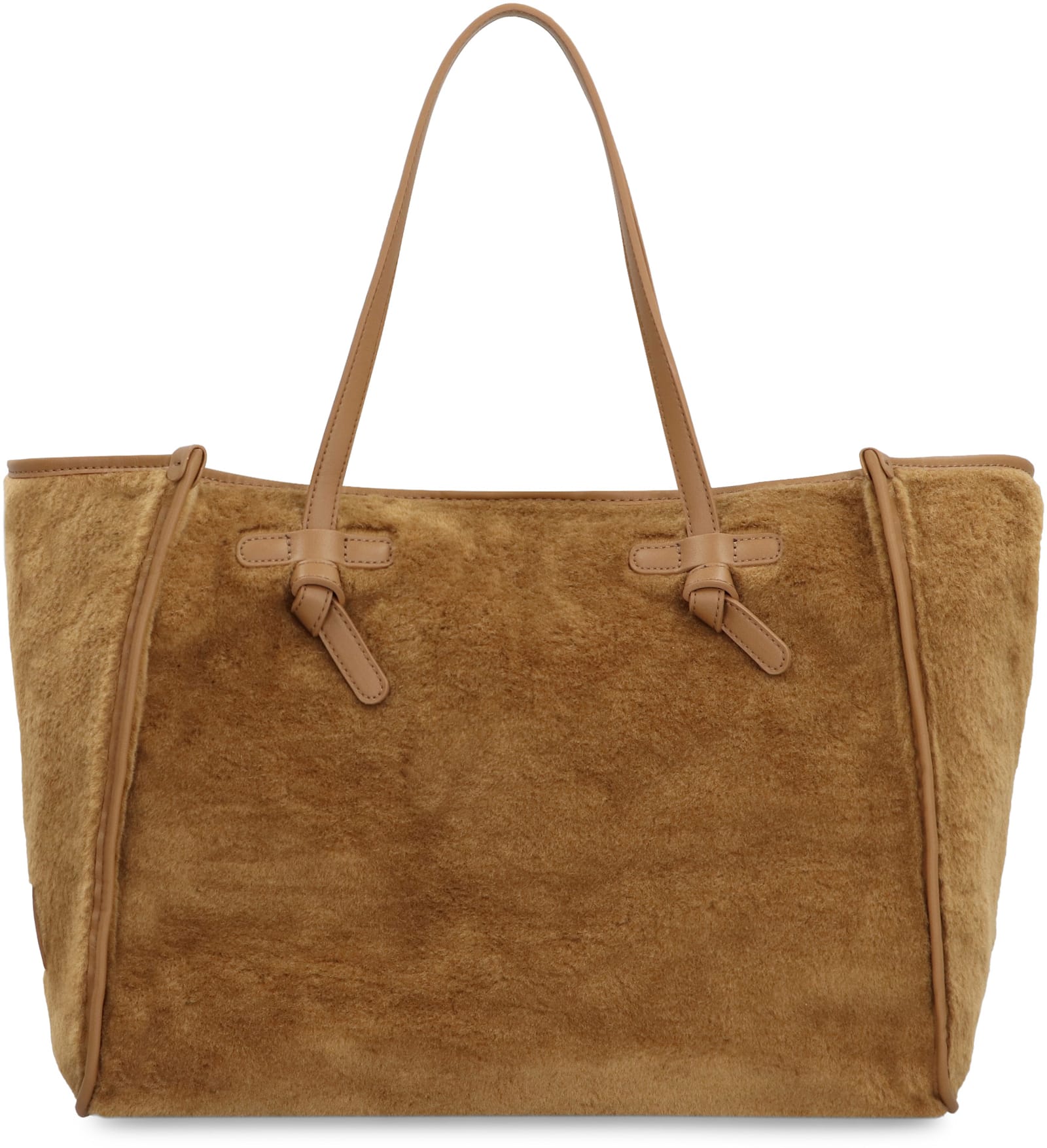 Shop Gianni Chiarini Marcella Faux Fur Tote In Beige