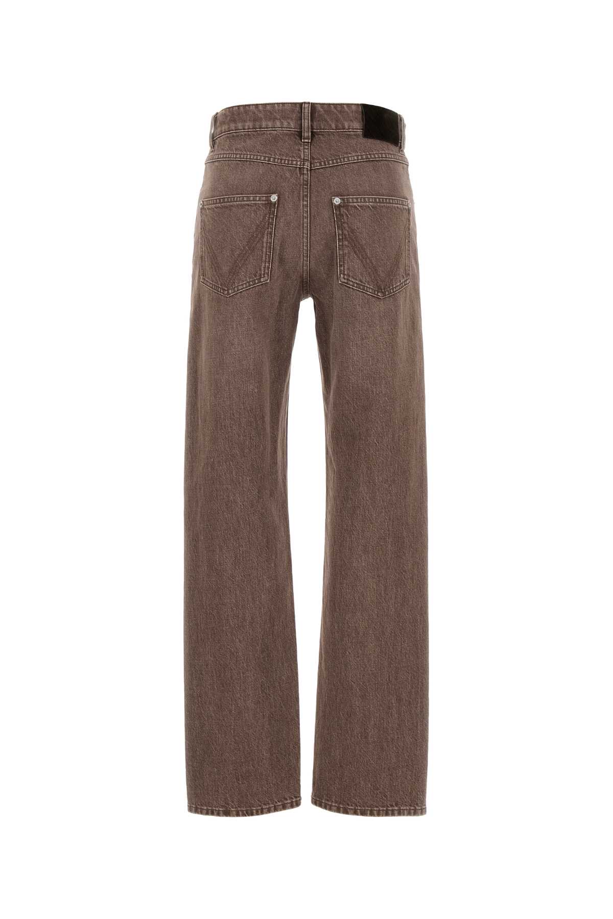 Bottega Veneta Mud Denim Jeans In Brown