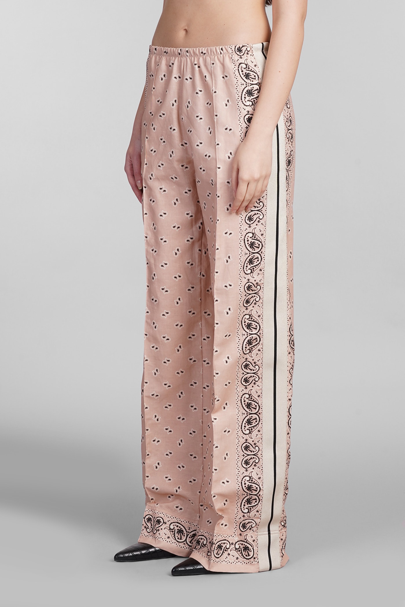 Shop Palm Angels Pants In Rose-pink Linen