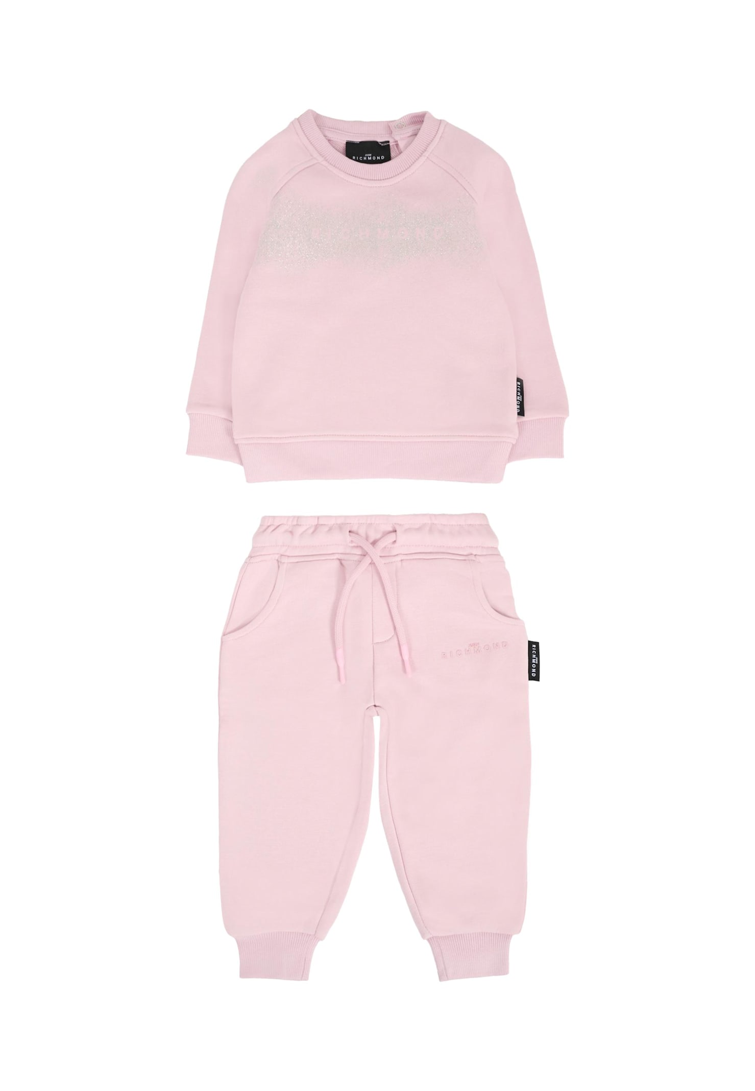 Richmond Lilac Suit For Baby Girl With Logo In Pink