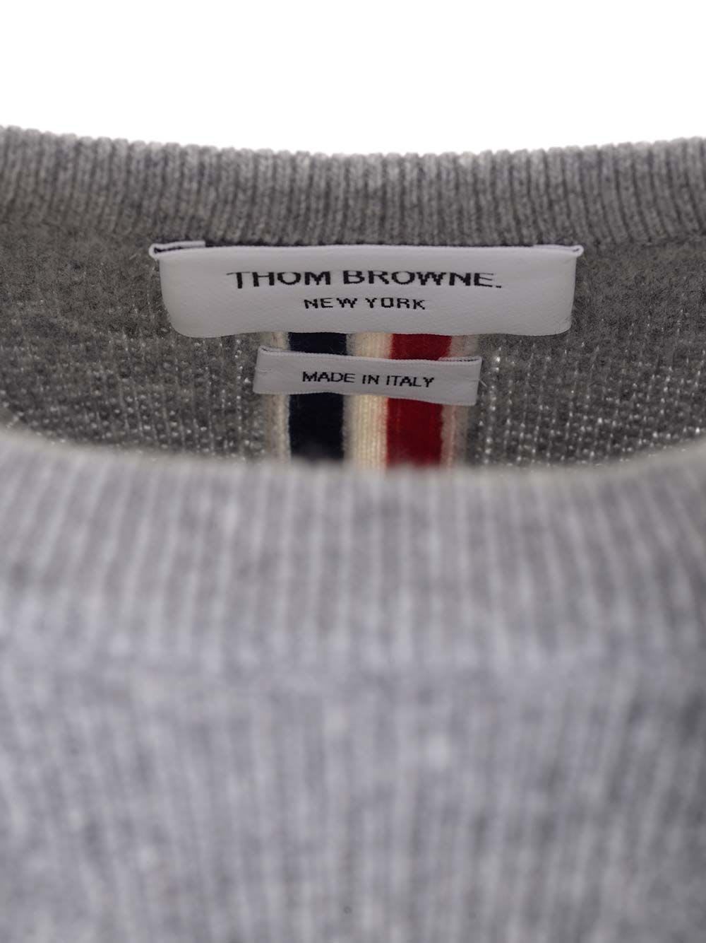 Shop Thom Browne Pique Sweater In Grey