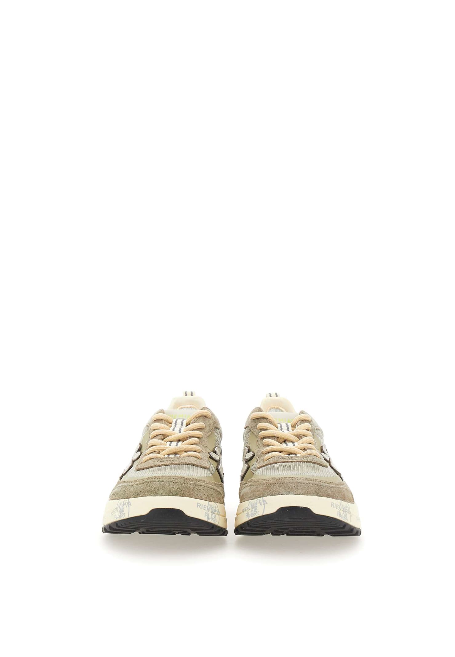 Shop Premiata Nous6655 Sneakers In Grey/beige