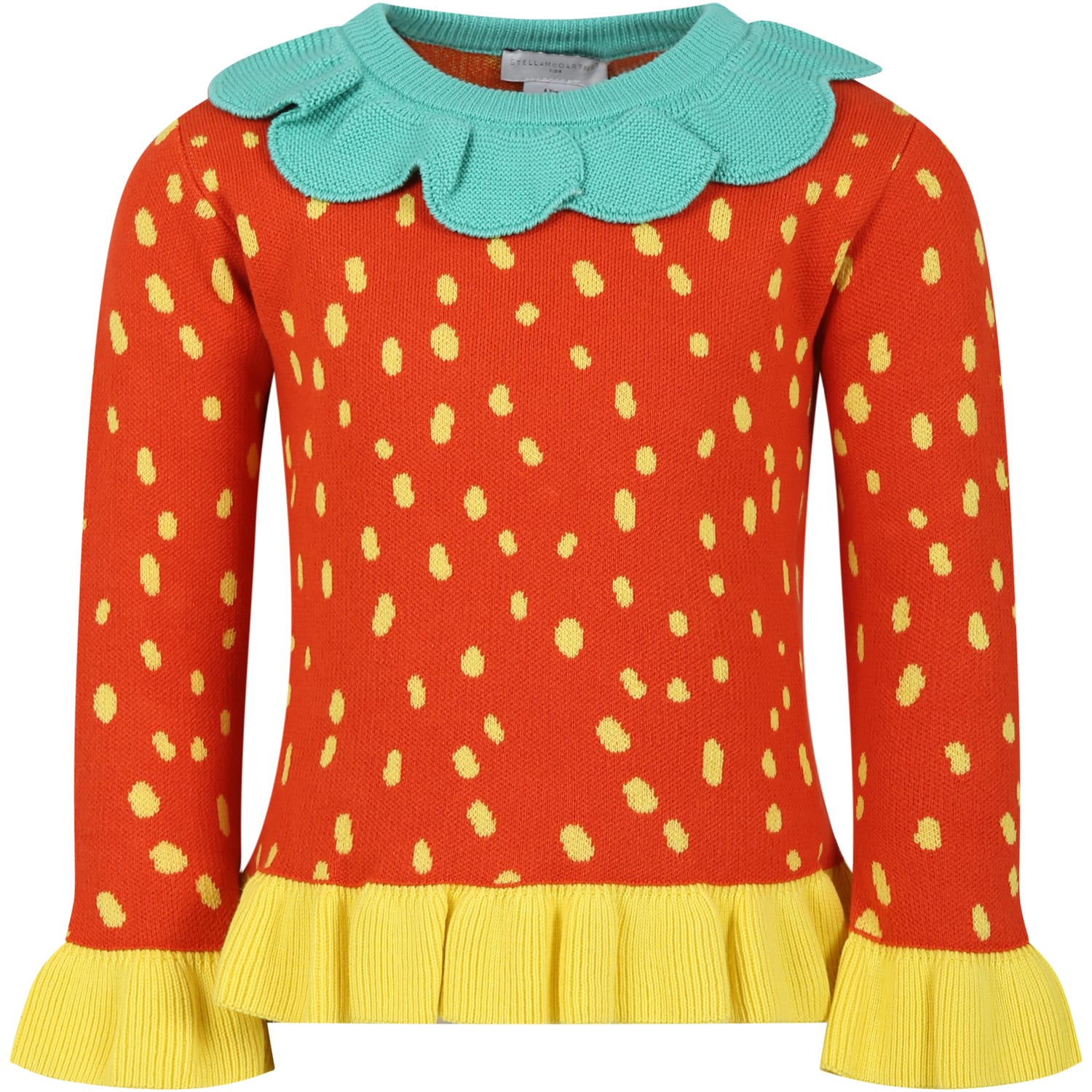 Stella Mccartney Kids' Red Sweater For Girl With All-over Print