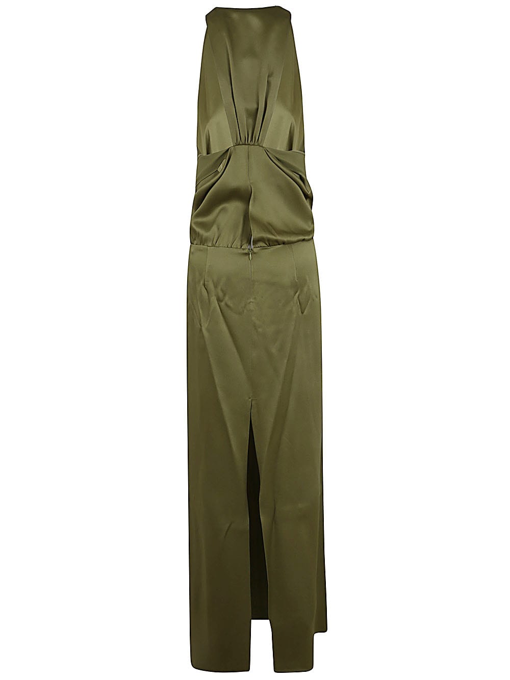 Shop Blumarine 2a420a Long Dress In Gray Green