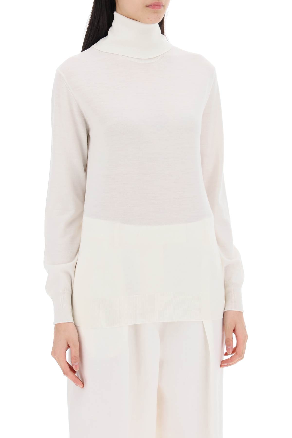 Jil Sander "lightweight Merino Wool Dol In Natural (white)