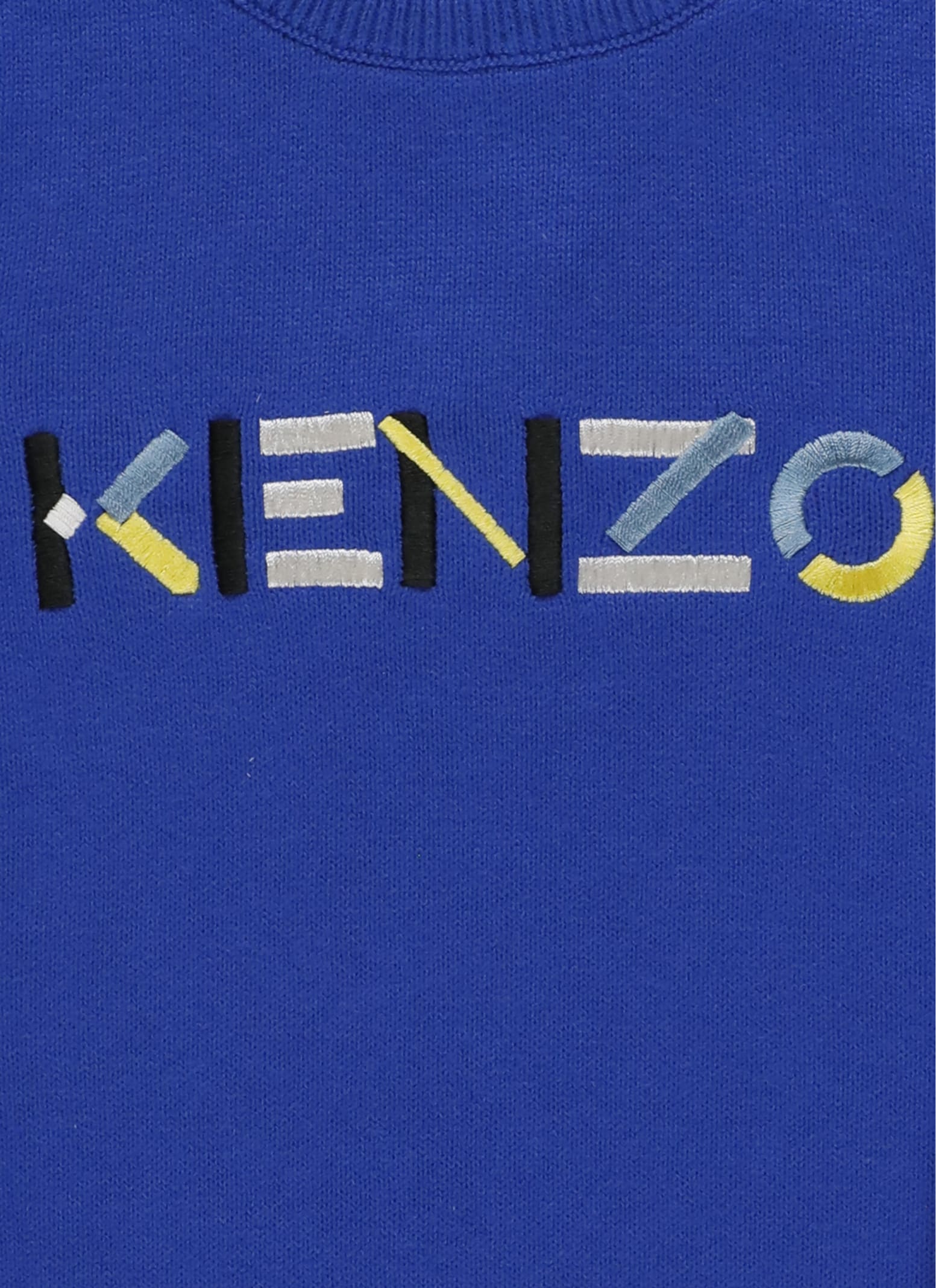 Shop Kenzo Logo Sweater In Blue