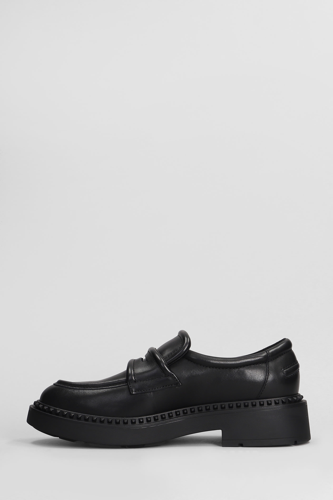 Shop Ash Miracle Loafers In Black Leather