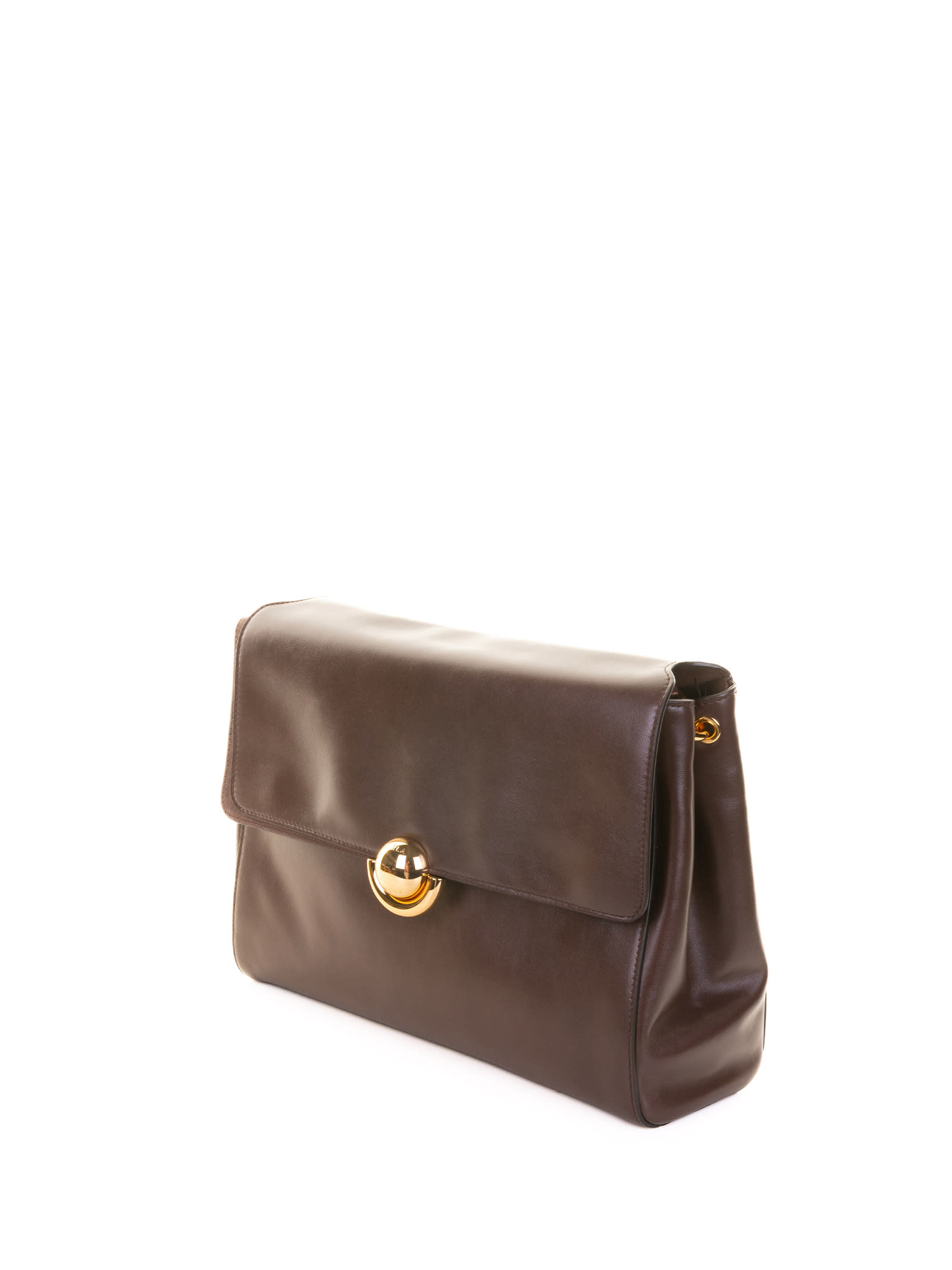 Furla Domus M Espresso Leather Shoulder Bag In Brown