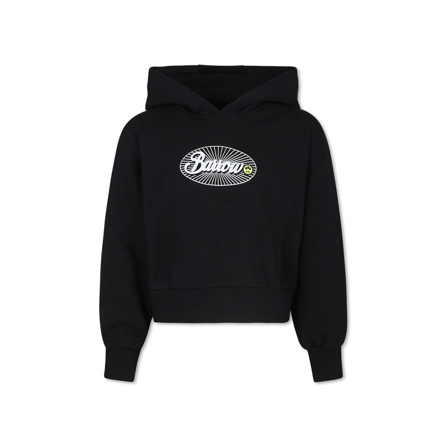 Barrow Black Sweatshirt For Girl With Smiley In Black