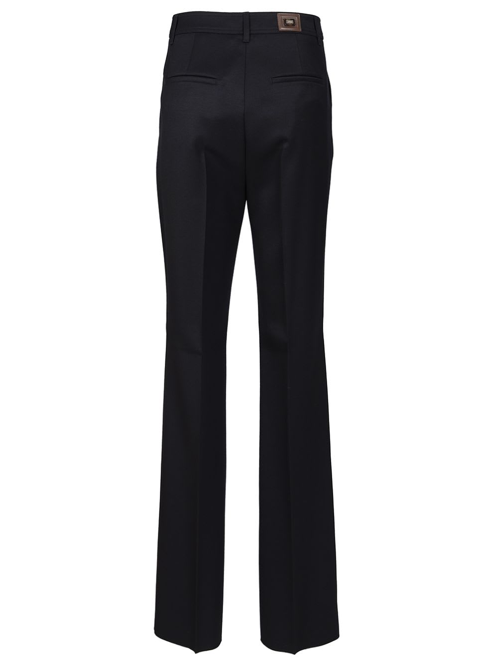 Max Mara Cannes Wide Leg Wool Gabardine Trousers In Black