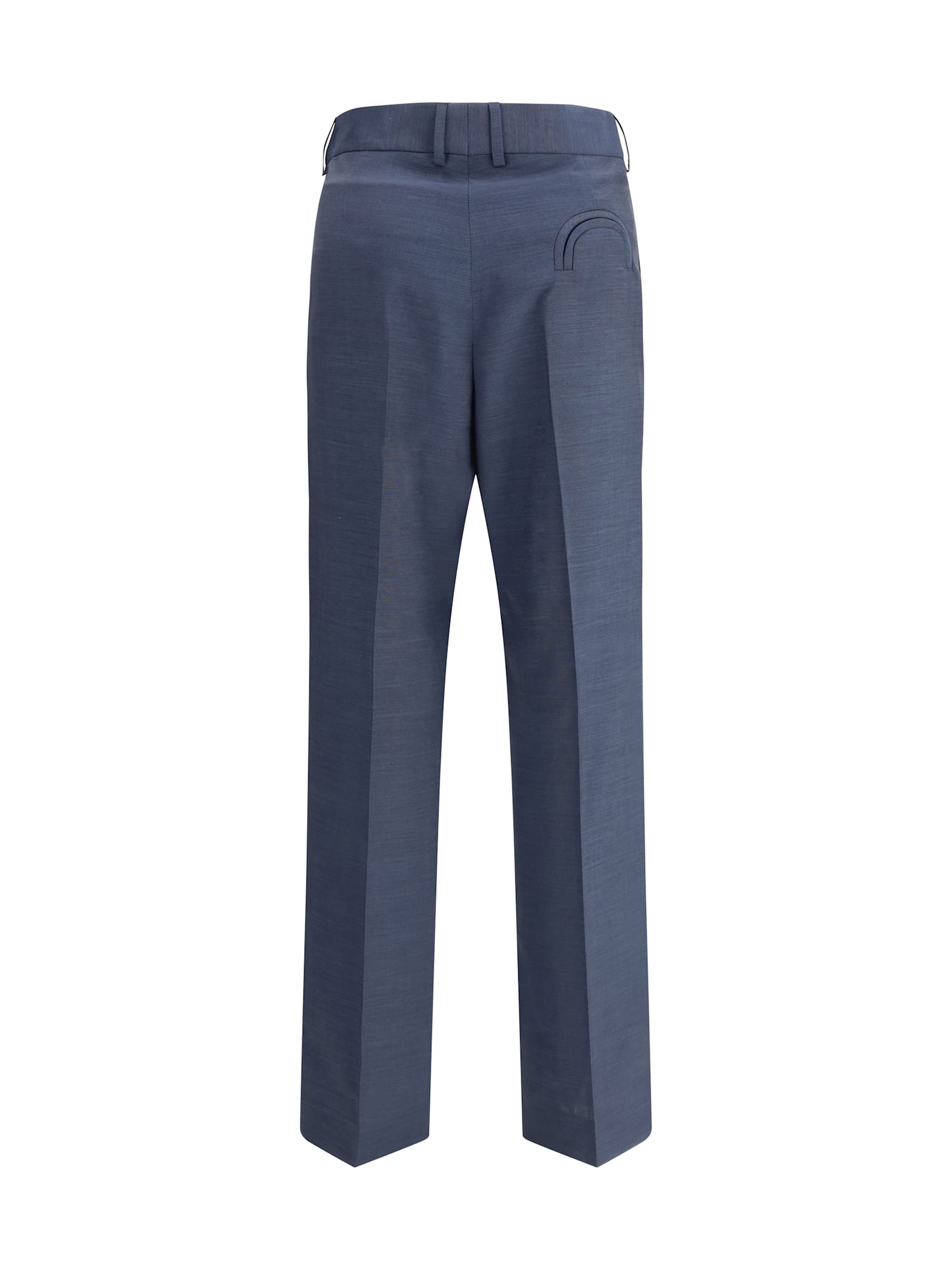 Blazé Milano Virgin Wool-mohair Fox Tailored Trousers In Navy