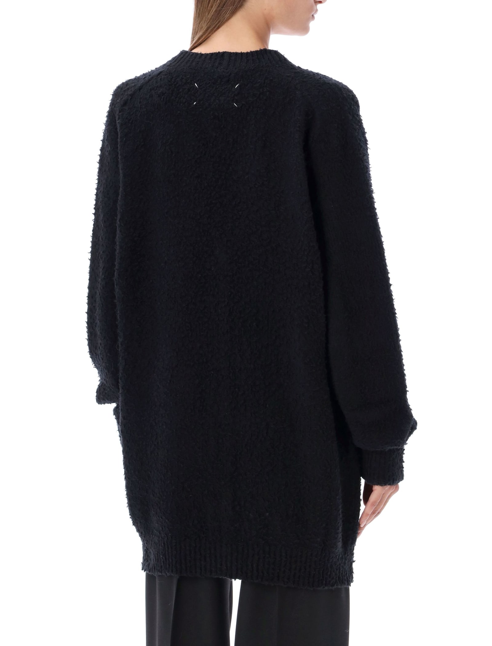 Shop Maison Margiela Oversize Cardigan In Black