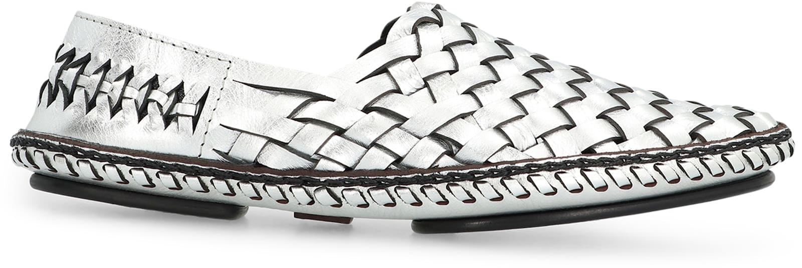 Saint Laurent Neil Leather Loafers In Silver
