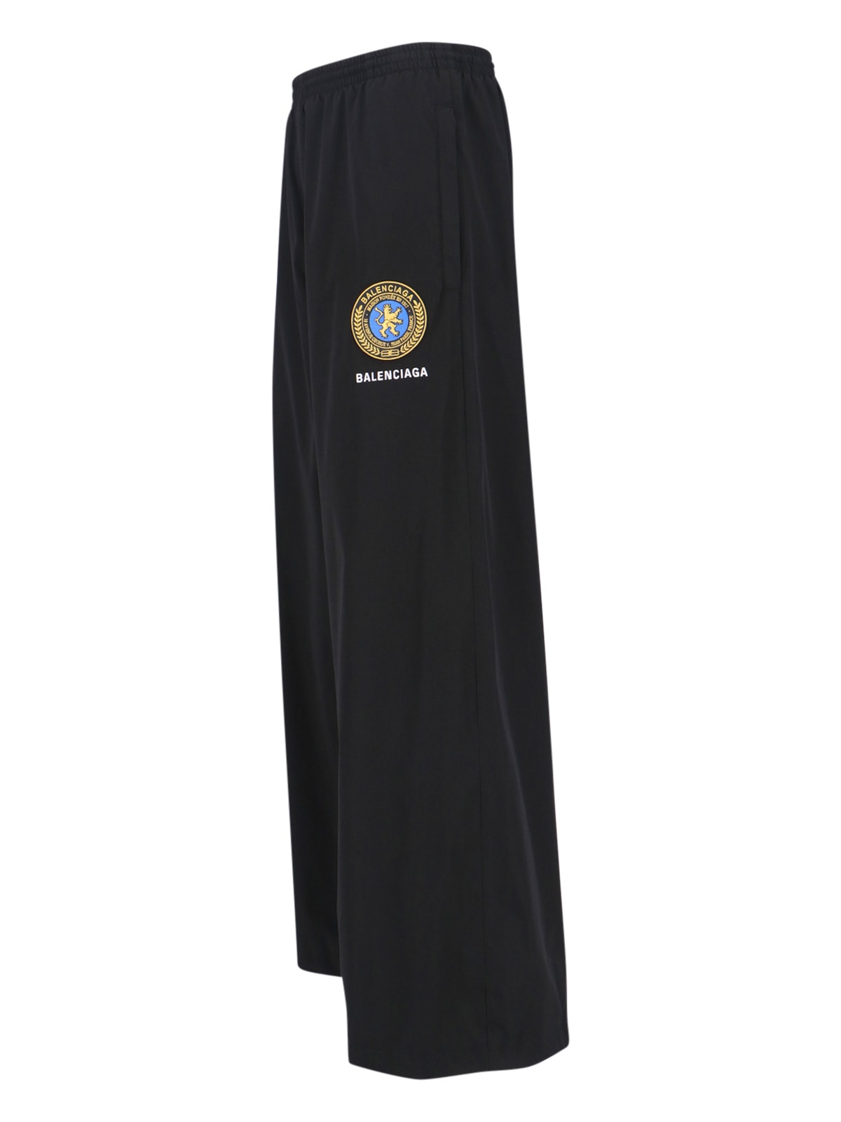 Balenciaga Logo-embroidered Elastic-waistband Trousers In Black