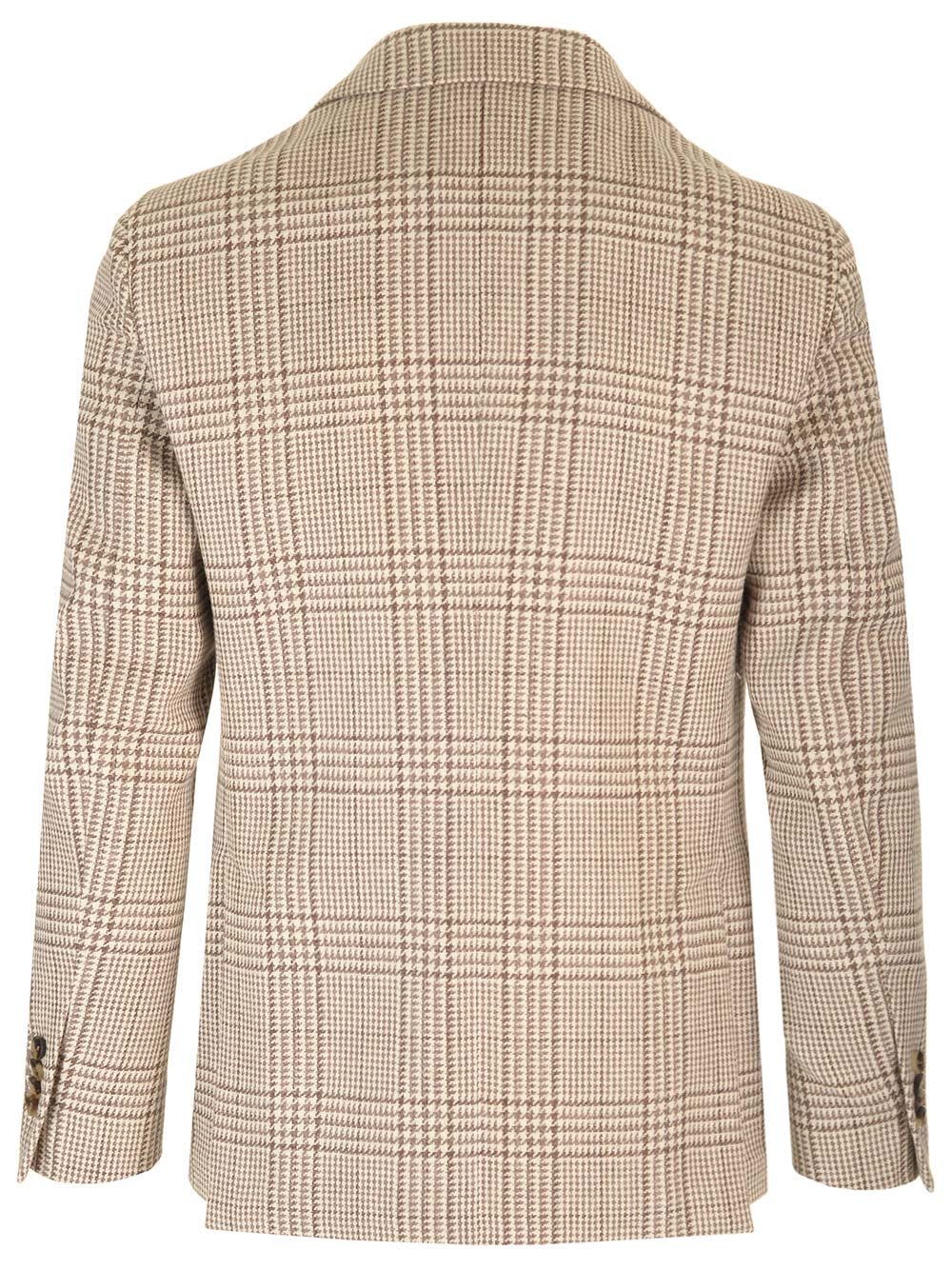 Shop Lardini Beige Prince Of Wales Blazer