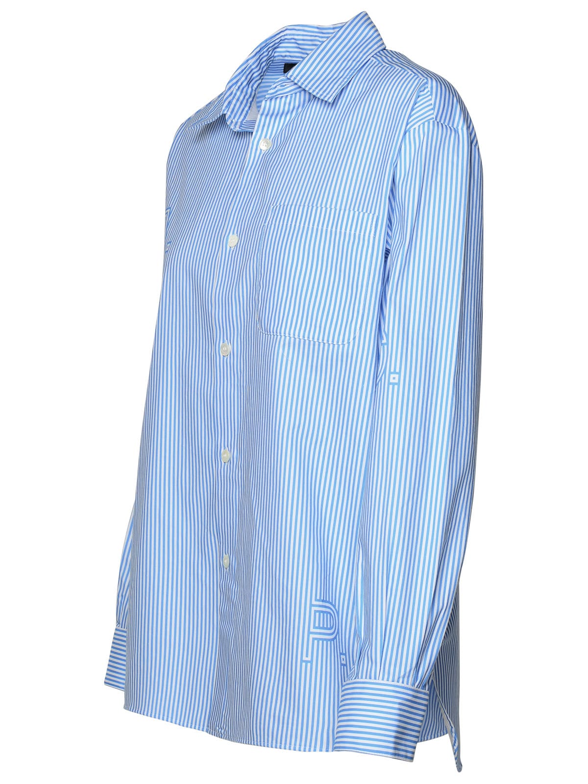 Shop Apc Light Blue Cotton Shirt In Blue/white