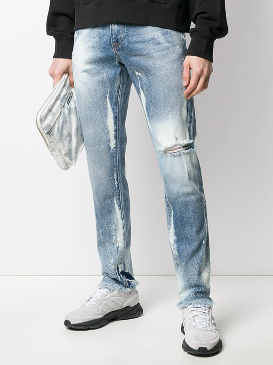 Fourtwofour On Fairfax Jeans Washed-out In Blue