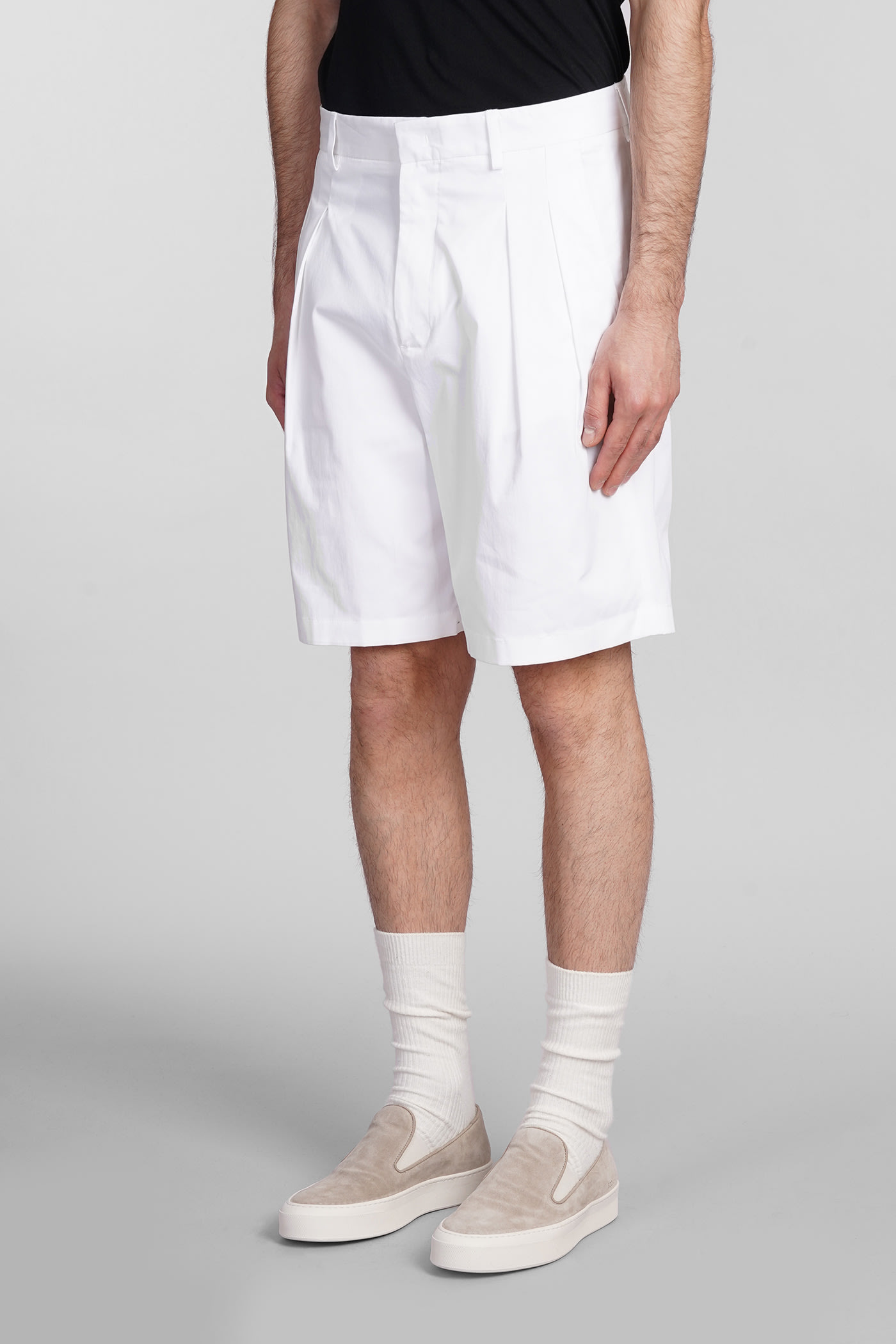 Shop Low Brand Miami Shorts In White Cotton