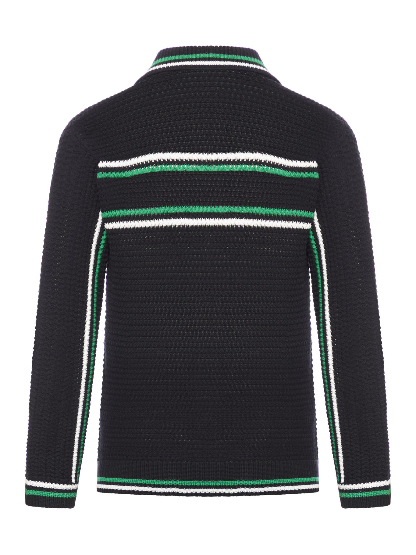Shop Casablanca Crochet Effect Tennis Shacket In Black