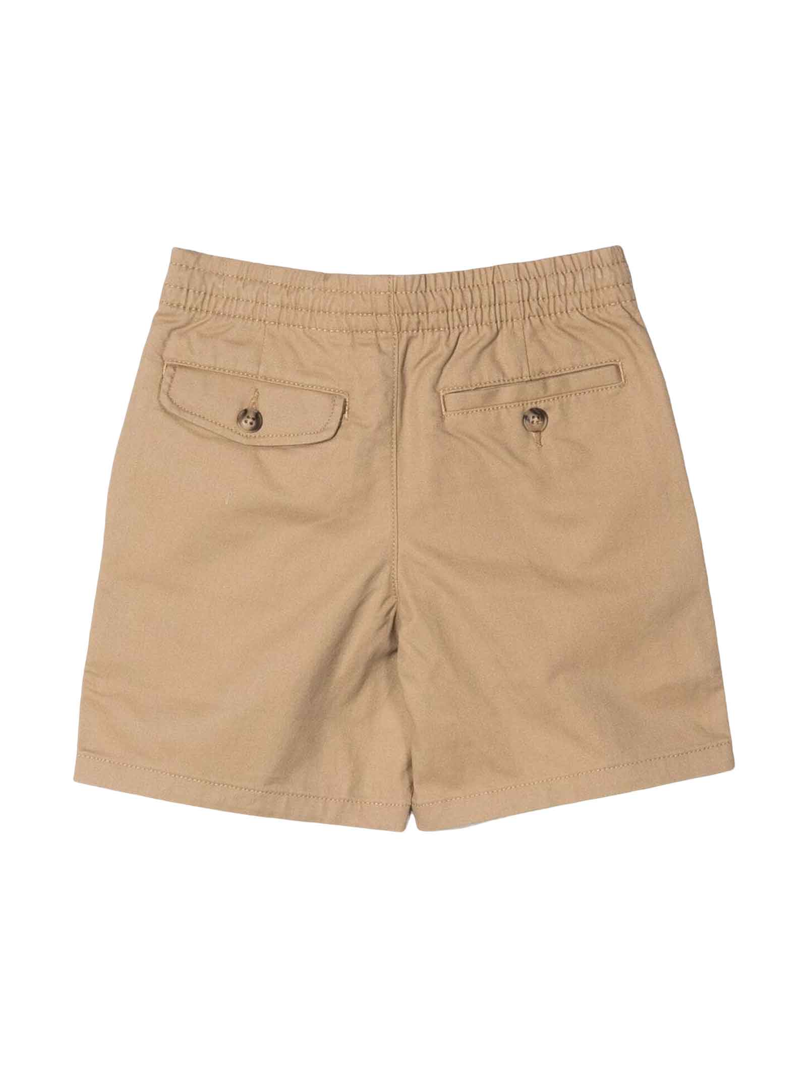 Shop Ralph Lauren Beige Shorts Boy In Beige/khaki