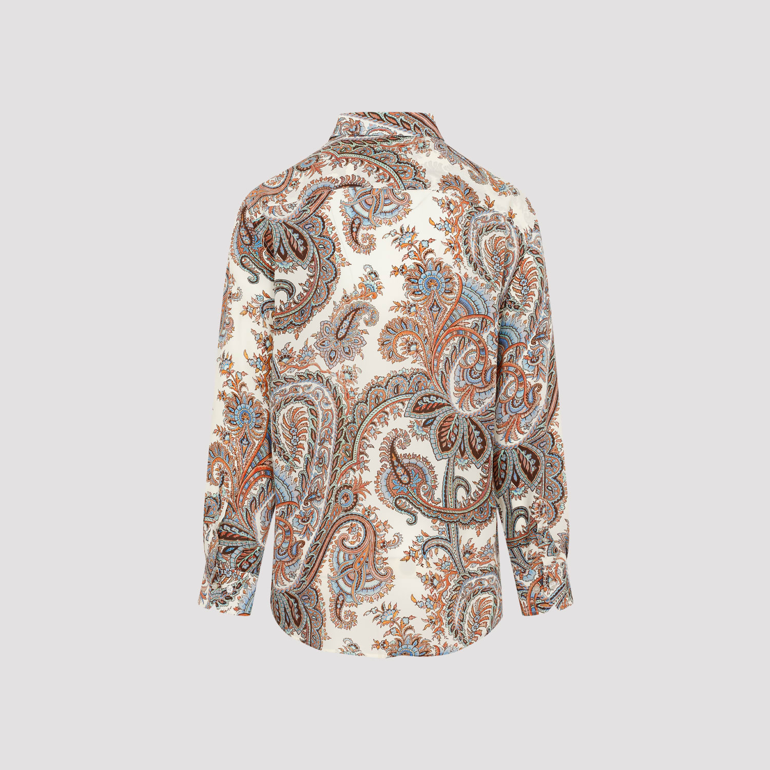 Shop Etro Silk Over Shirt In Bianco Multi