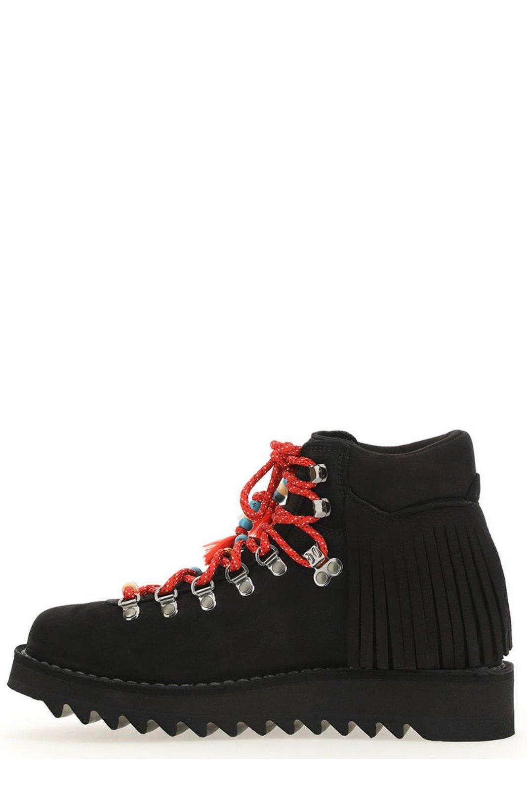 Alanui X Diemme Roccia Lace-up Boots In Black Black