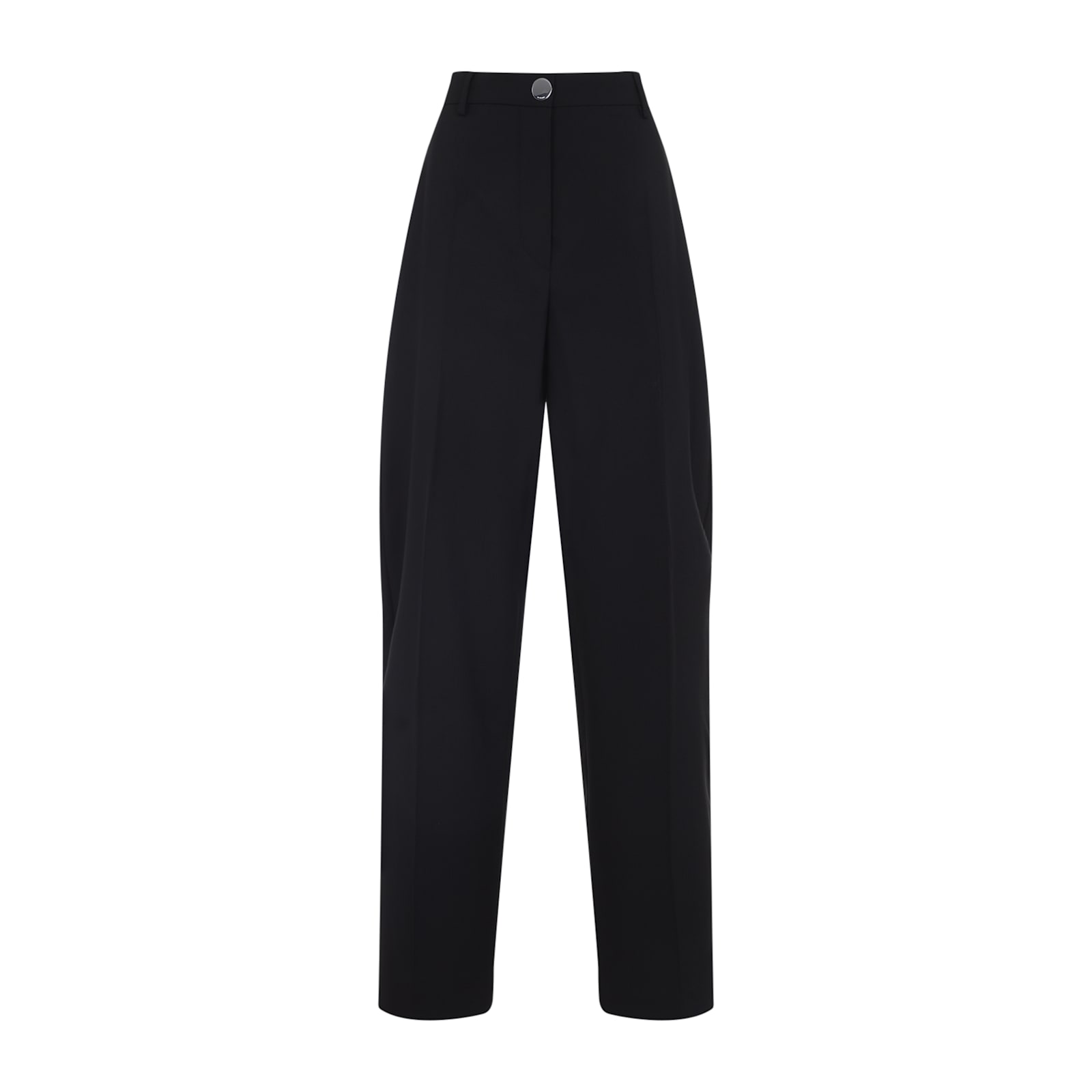Sportmax High-waisted Wide-leg Trousers With Tailored Silhouette In Black