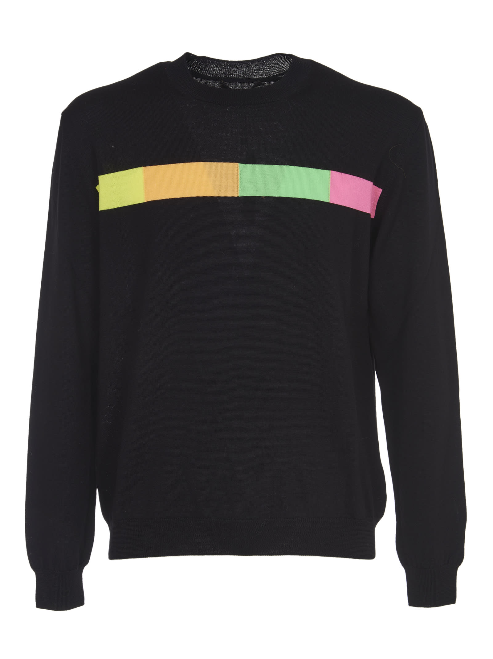 Fabrizio del Carlo Fluorescent Inlay Black Sweater