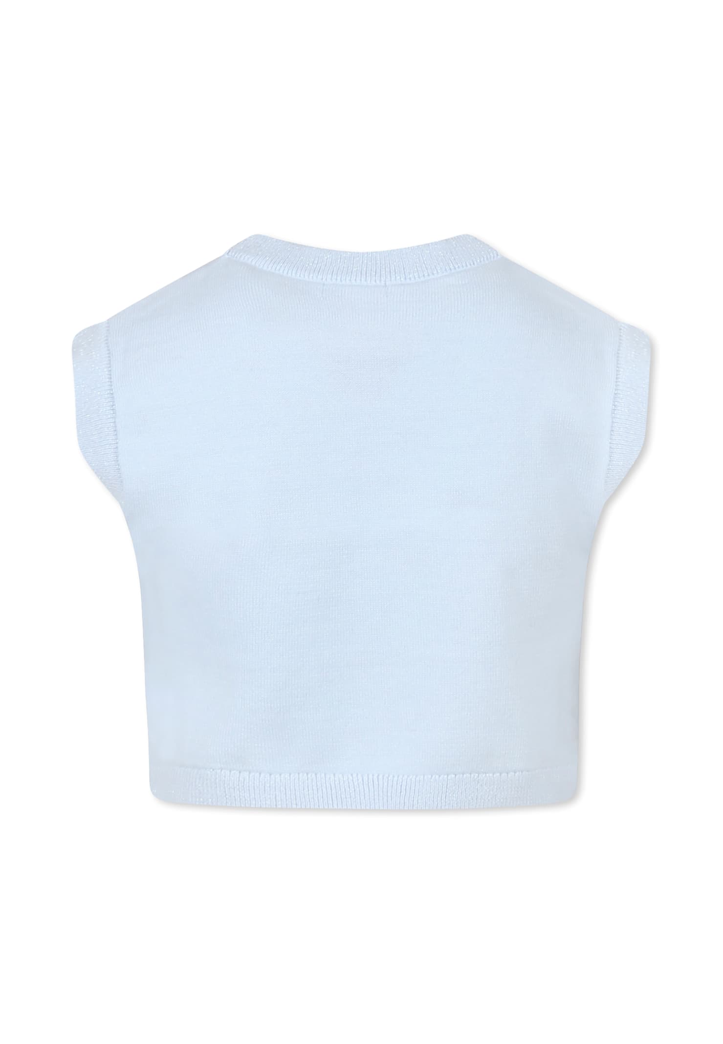 Billieblush Sequin-embellished Knitted Top In Light Blue