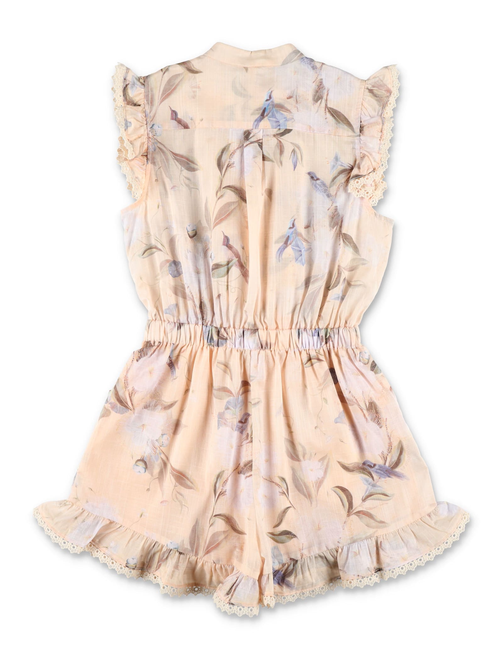 Zimmermann Kid - Cascadian Frill Playsuit In Neutral