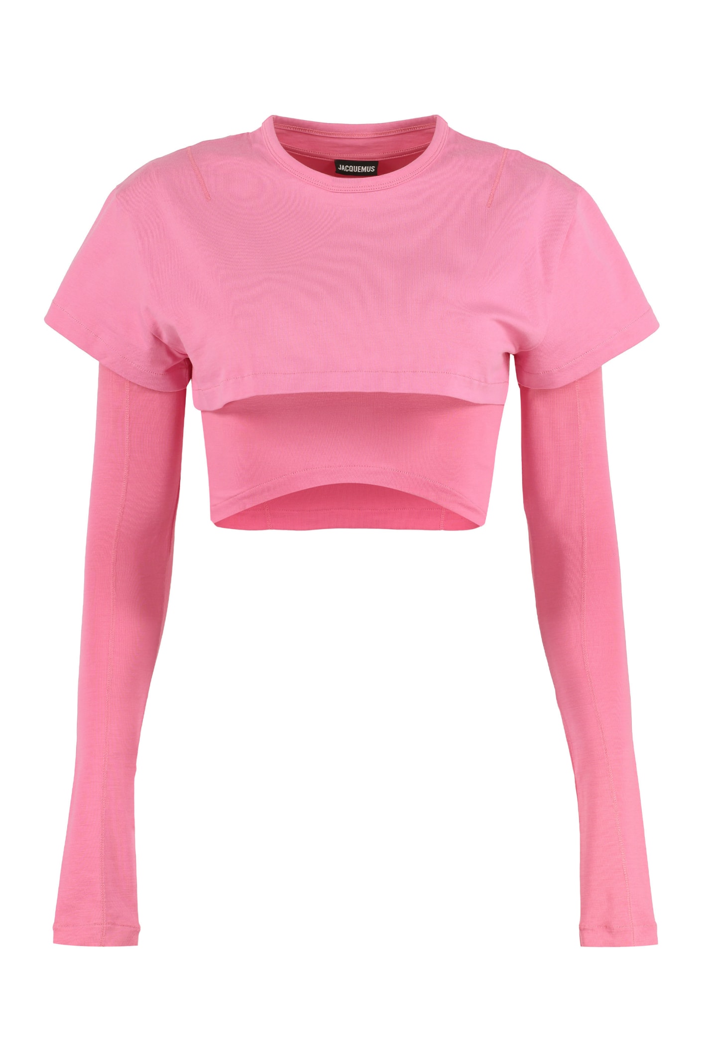 JACQUEMUS LONG SLEEVE CROP TOP