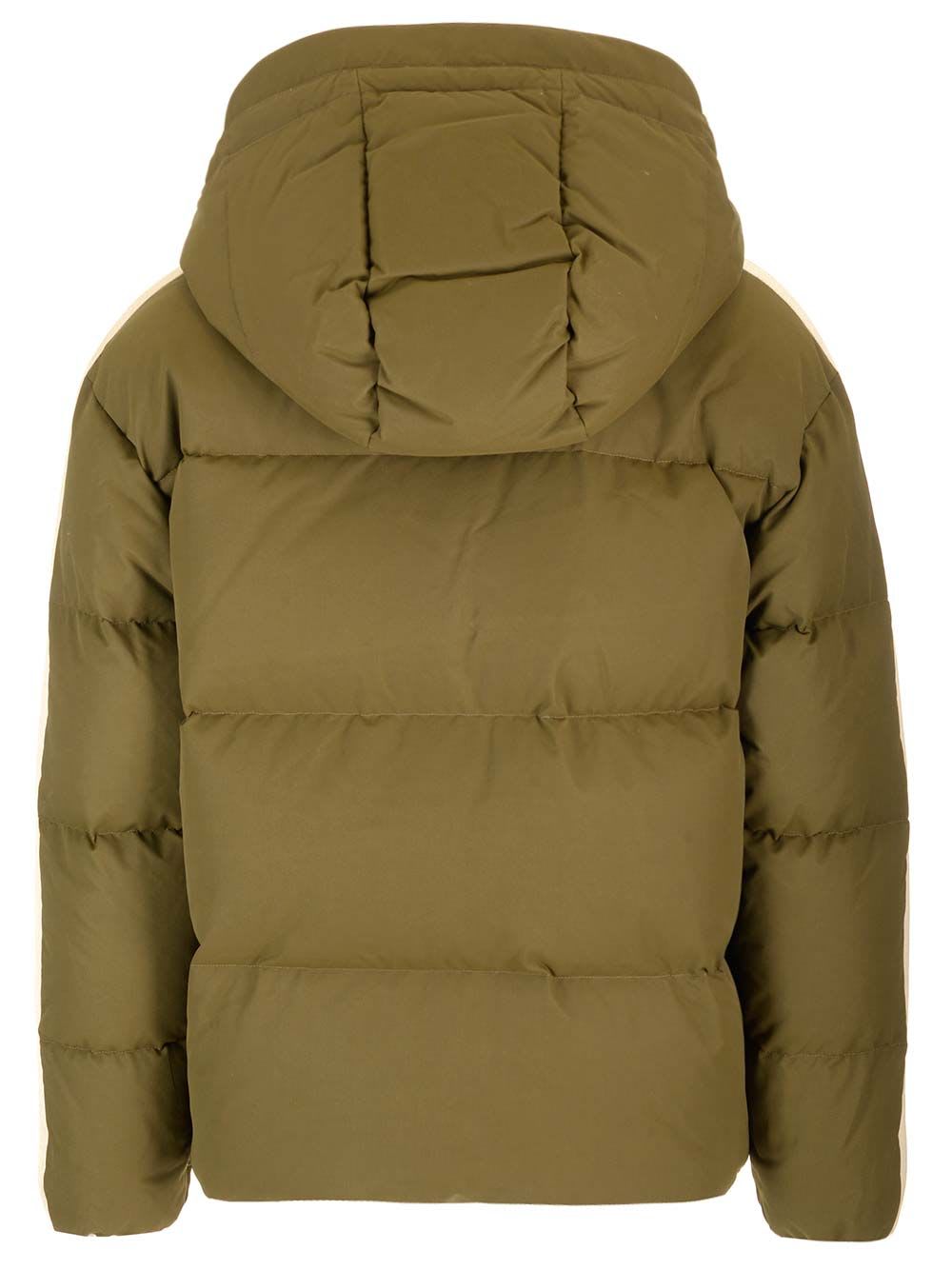 Shop Palm Angels Track Monogram Down Jacket In Green