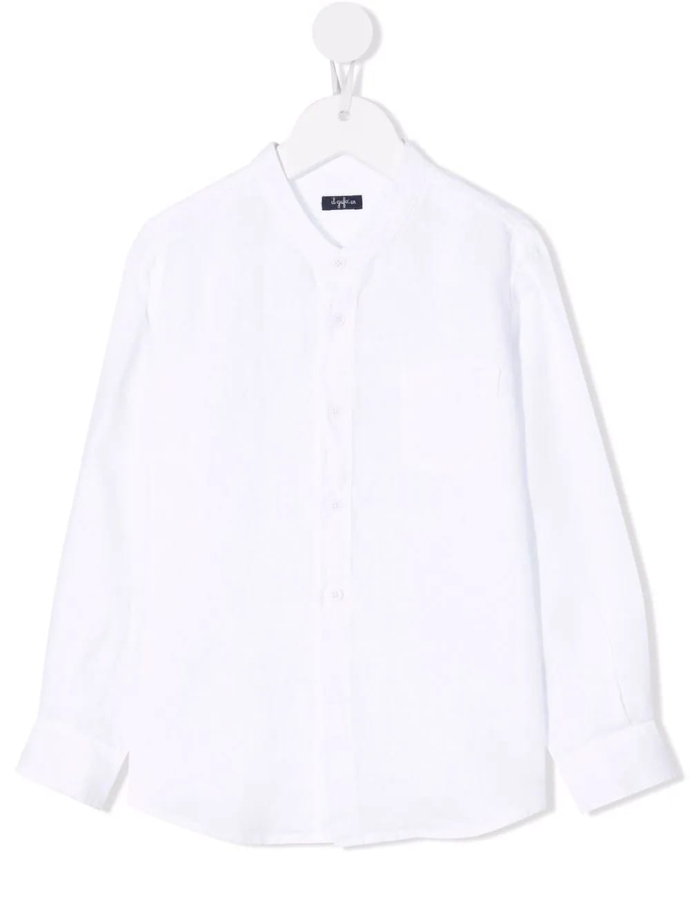 Il Gufo Kids Korean Shirt In White Linen