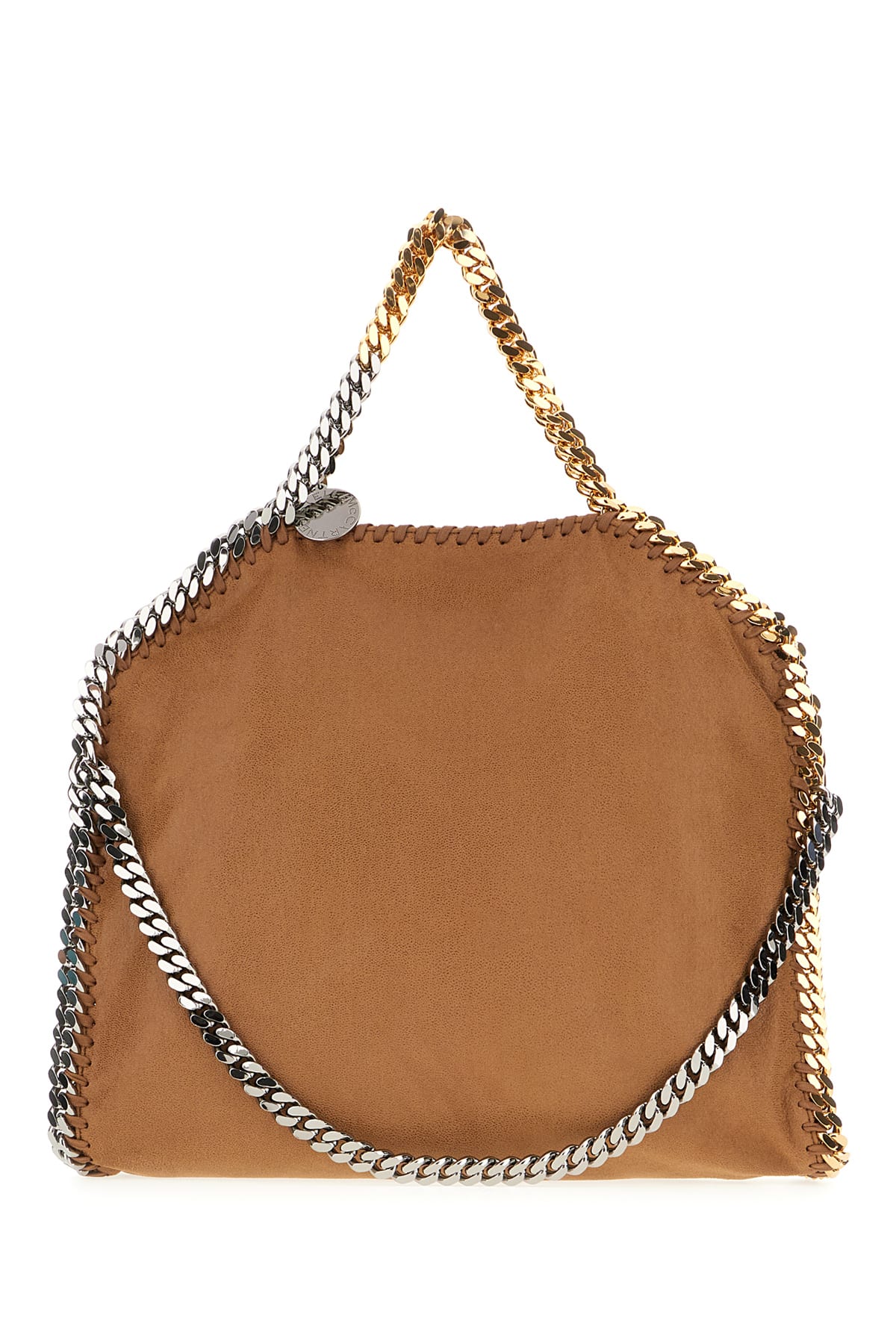 Stella Mccartney Brown Shaggy Deer Falabella Fold Ove Handbag In Pecan