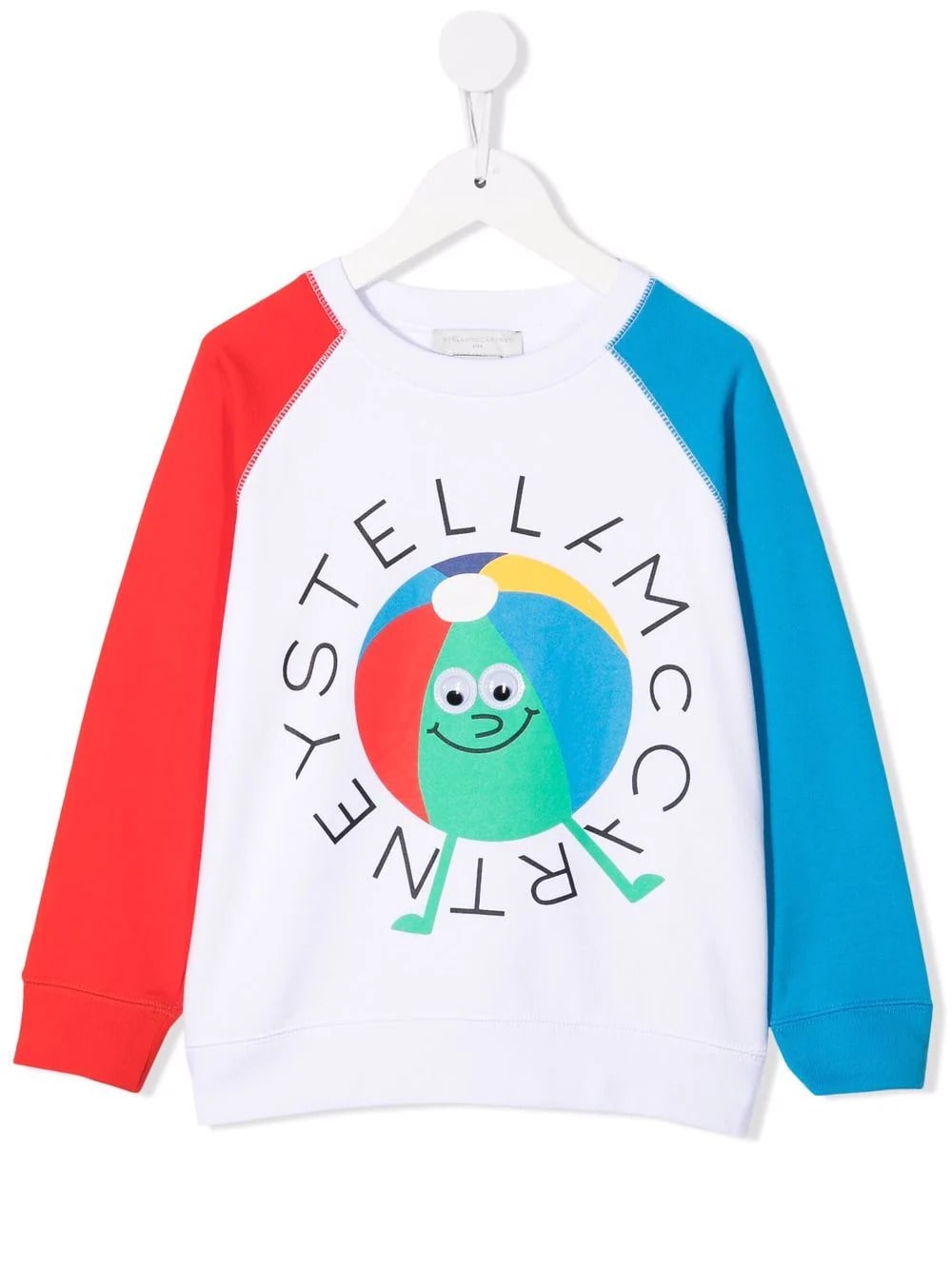 Stella McCartney Kids Kids White Sweatshirt With Print And Contrast Sleeves