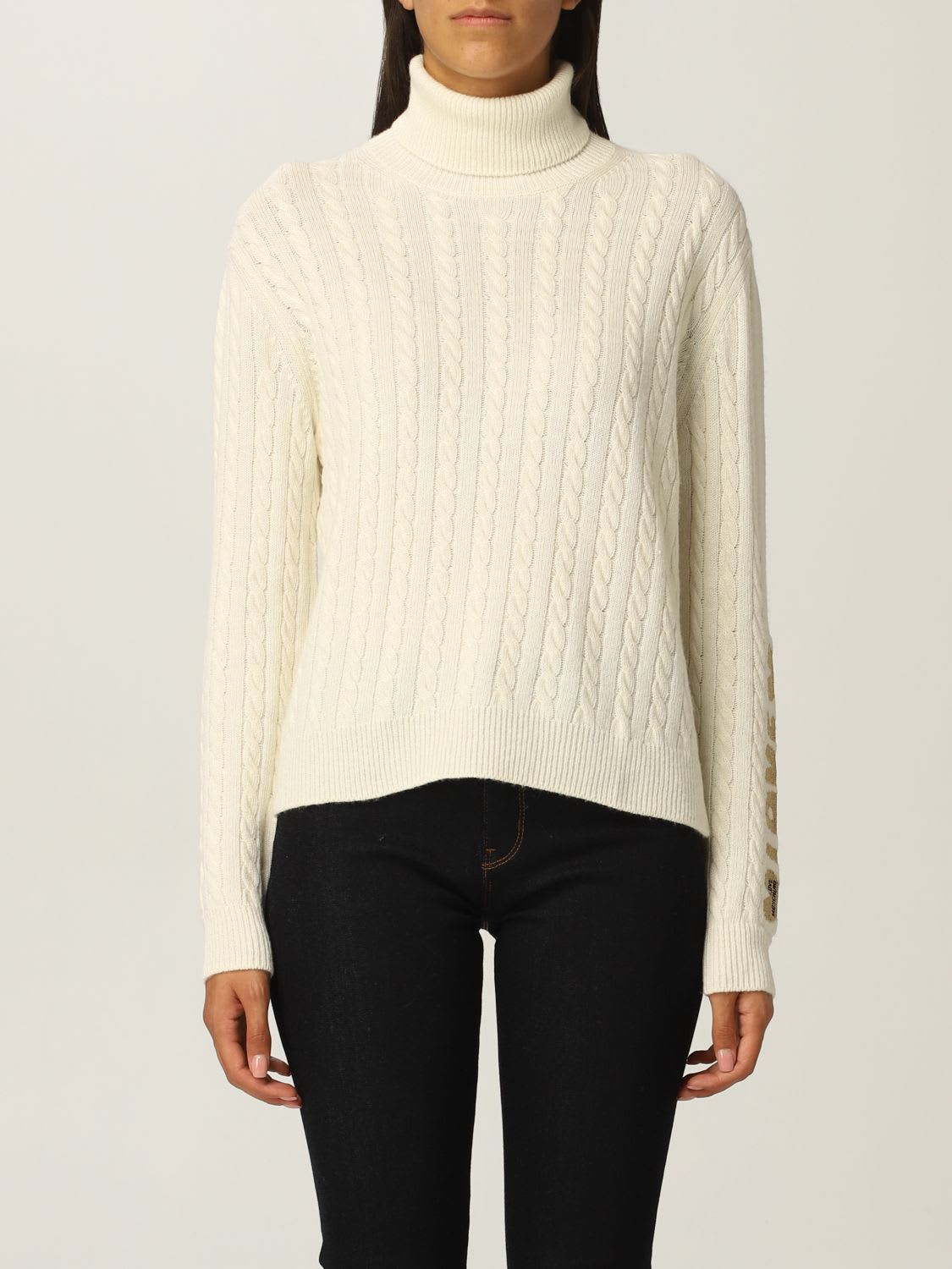 Love Moschino Sweater Love Moschino Turtleneck In Wool Blend With Heart