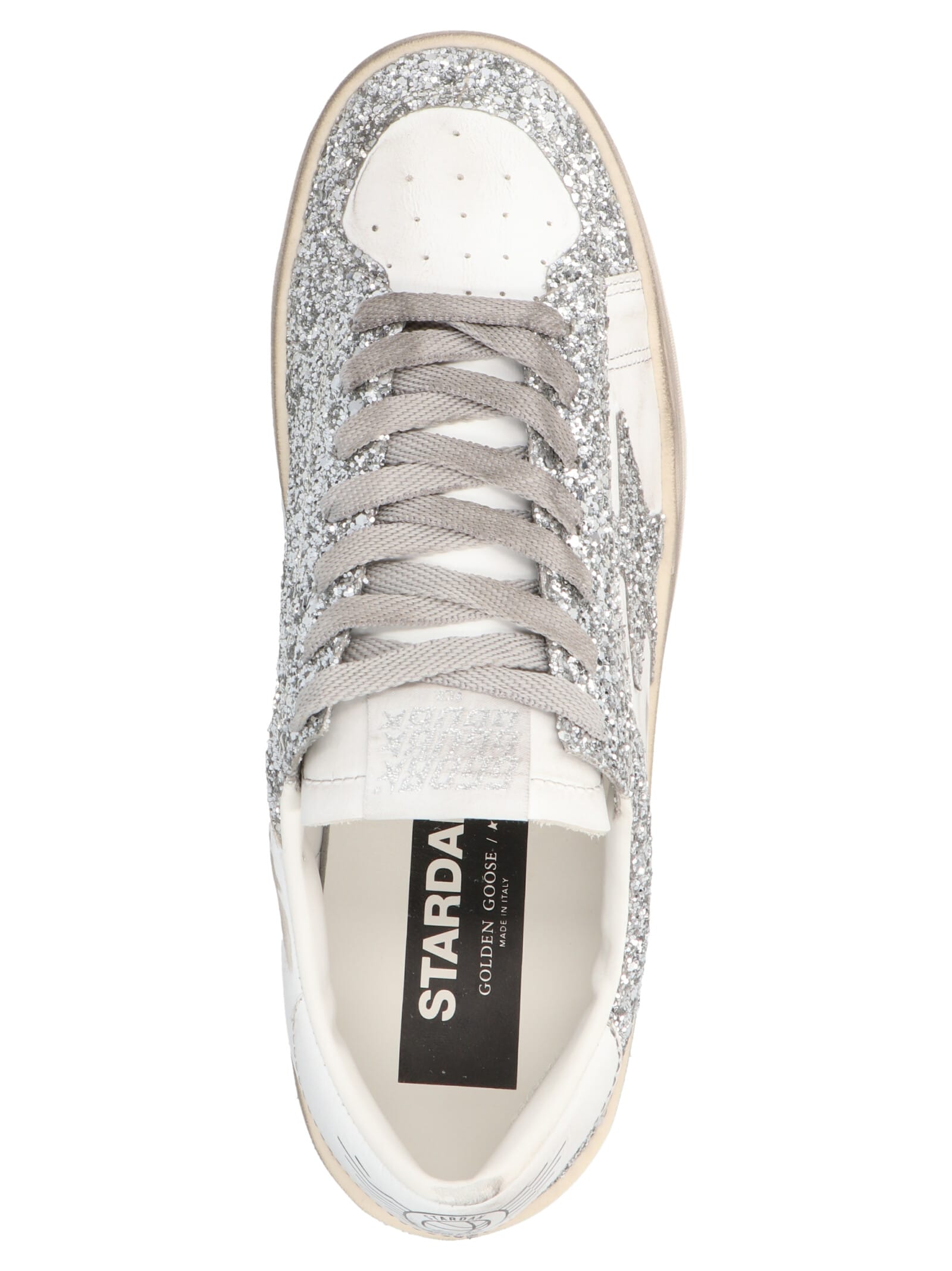 Shop Golden Goose Stardan Sneakers In Silver