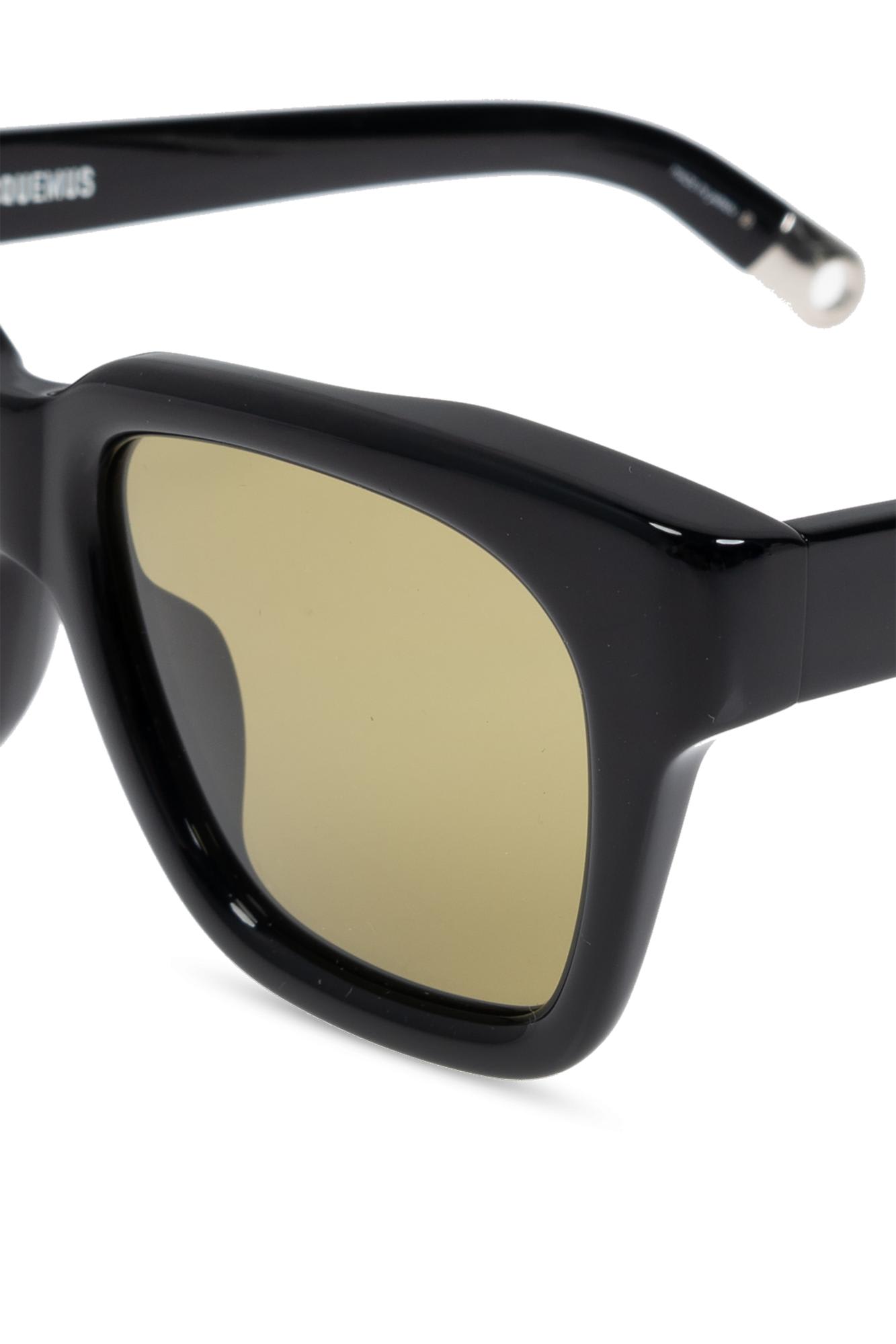 Shop Jacquemus Sunglasses Sunglasses In Black Green