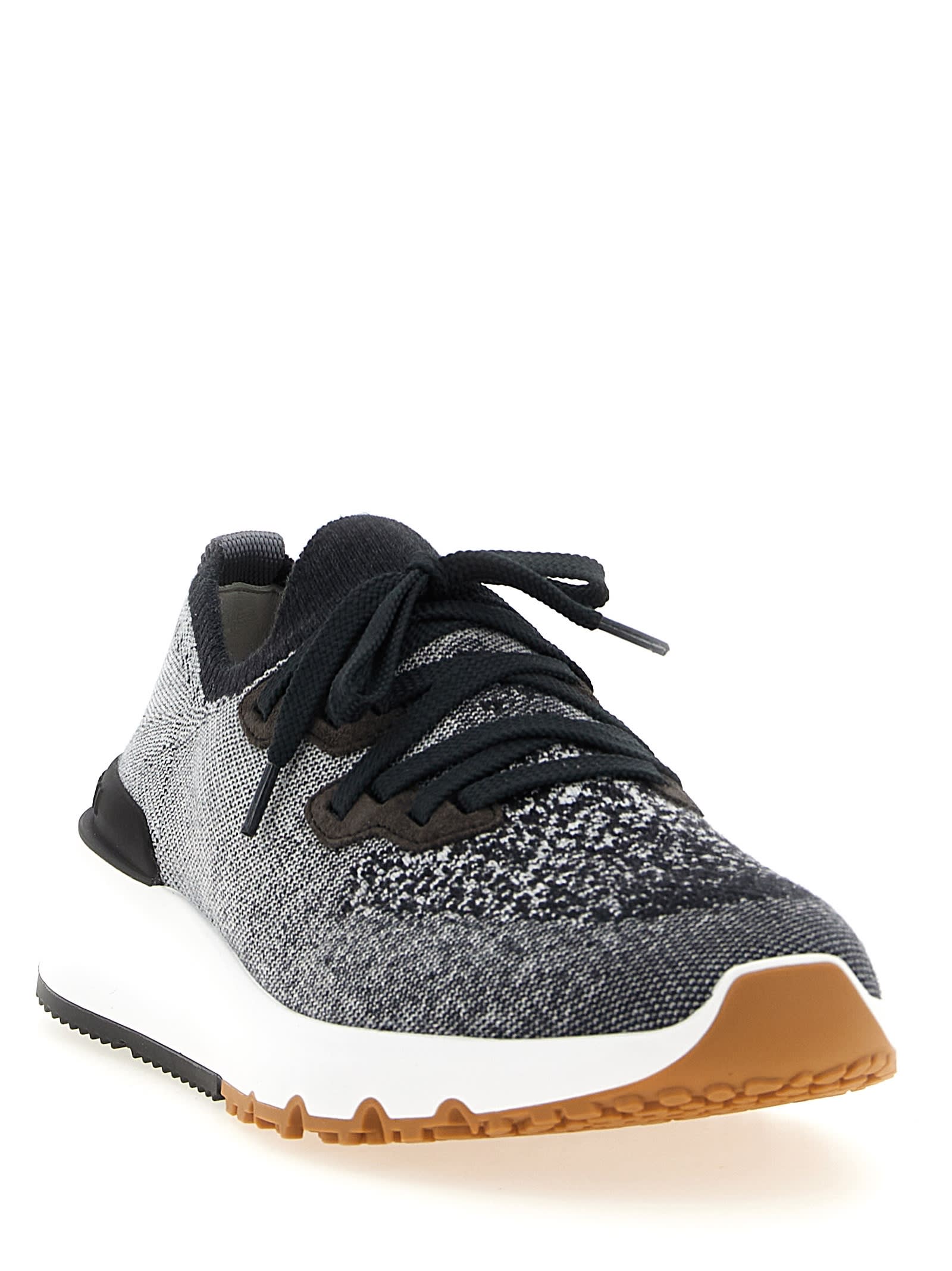 Brunello Cucinelli Knit Sneakers In Black