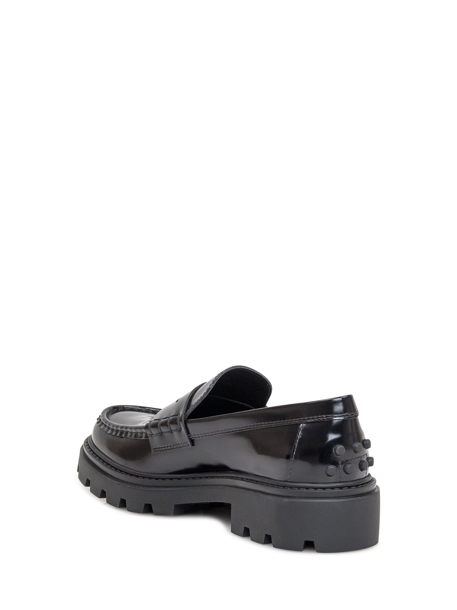 Shop Tod's Leather Loafers In Nero