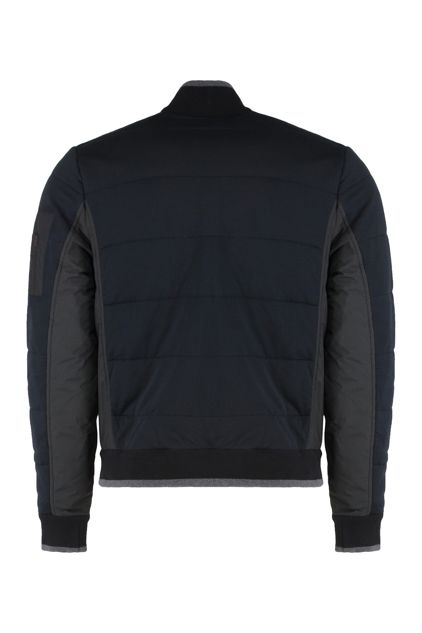 Moorer Quilted Panelled Zip-up Jacket In Black
