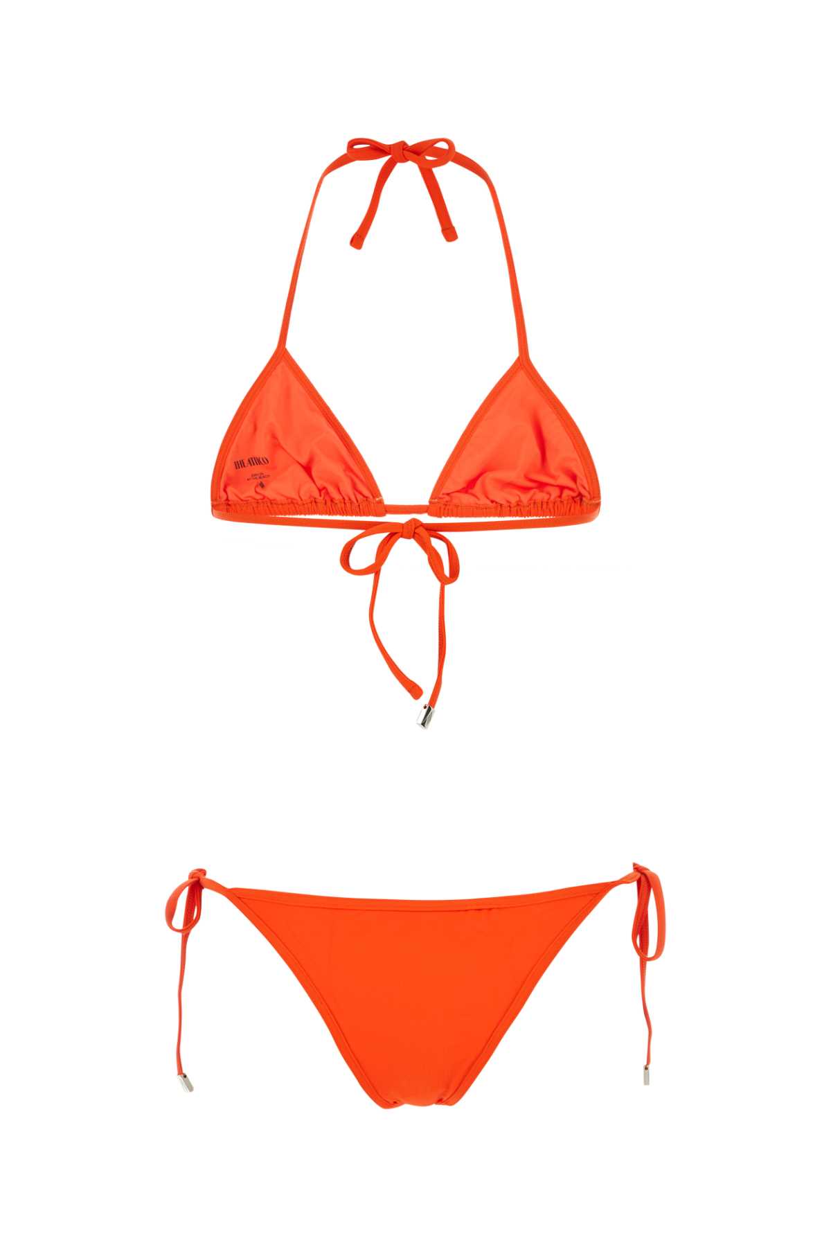 Attico Fluo Orange Stretch Nylon Bikini In 033