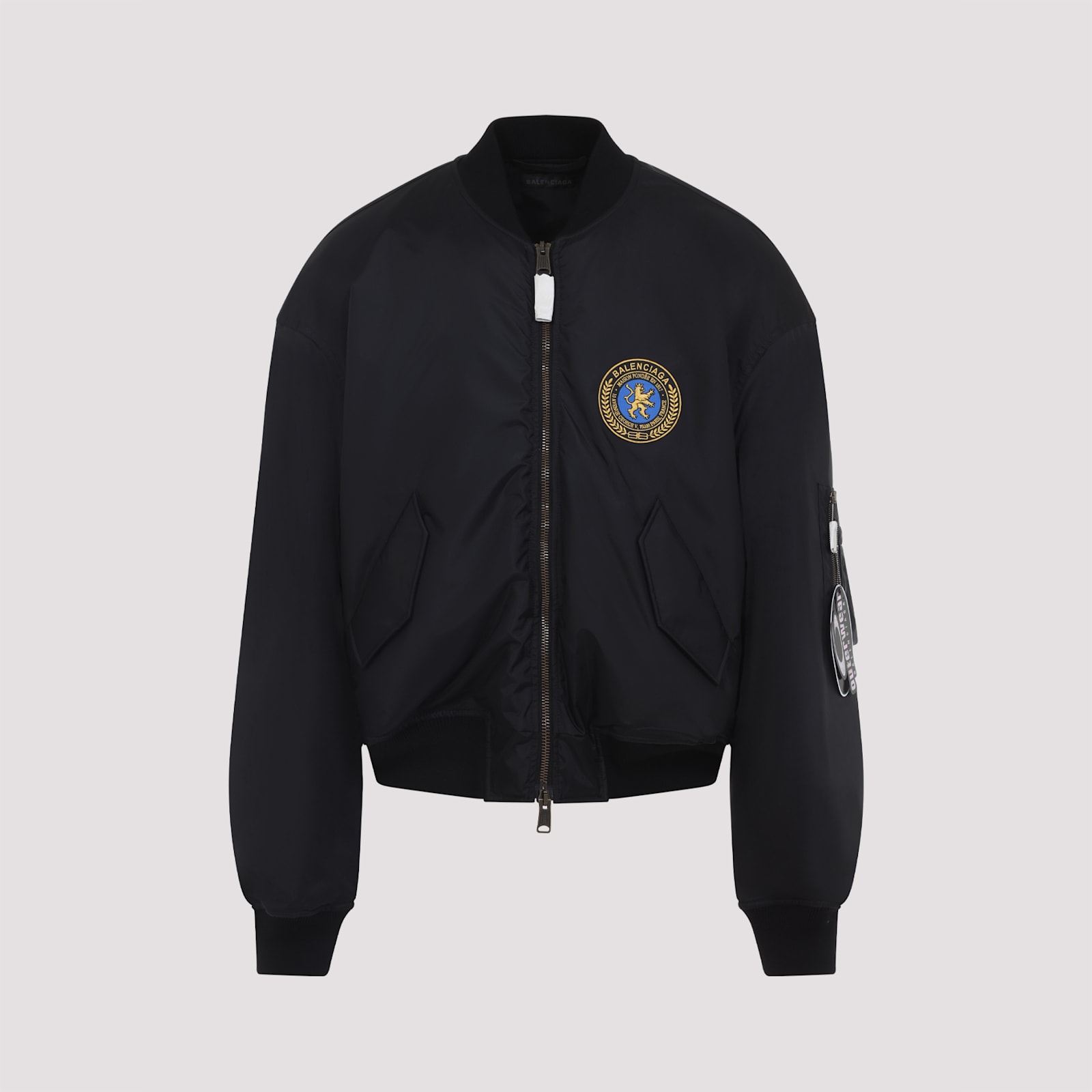 Balenciaga Bomber Jacket In Technical Fabric In Black