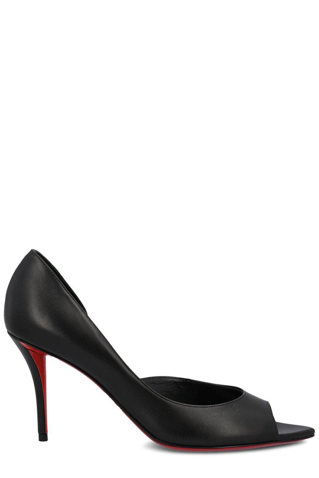 Christian Louboutin Open Apostropha Pumps In Black