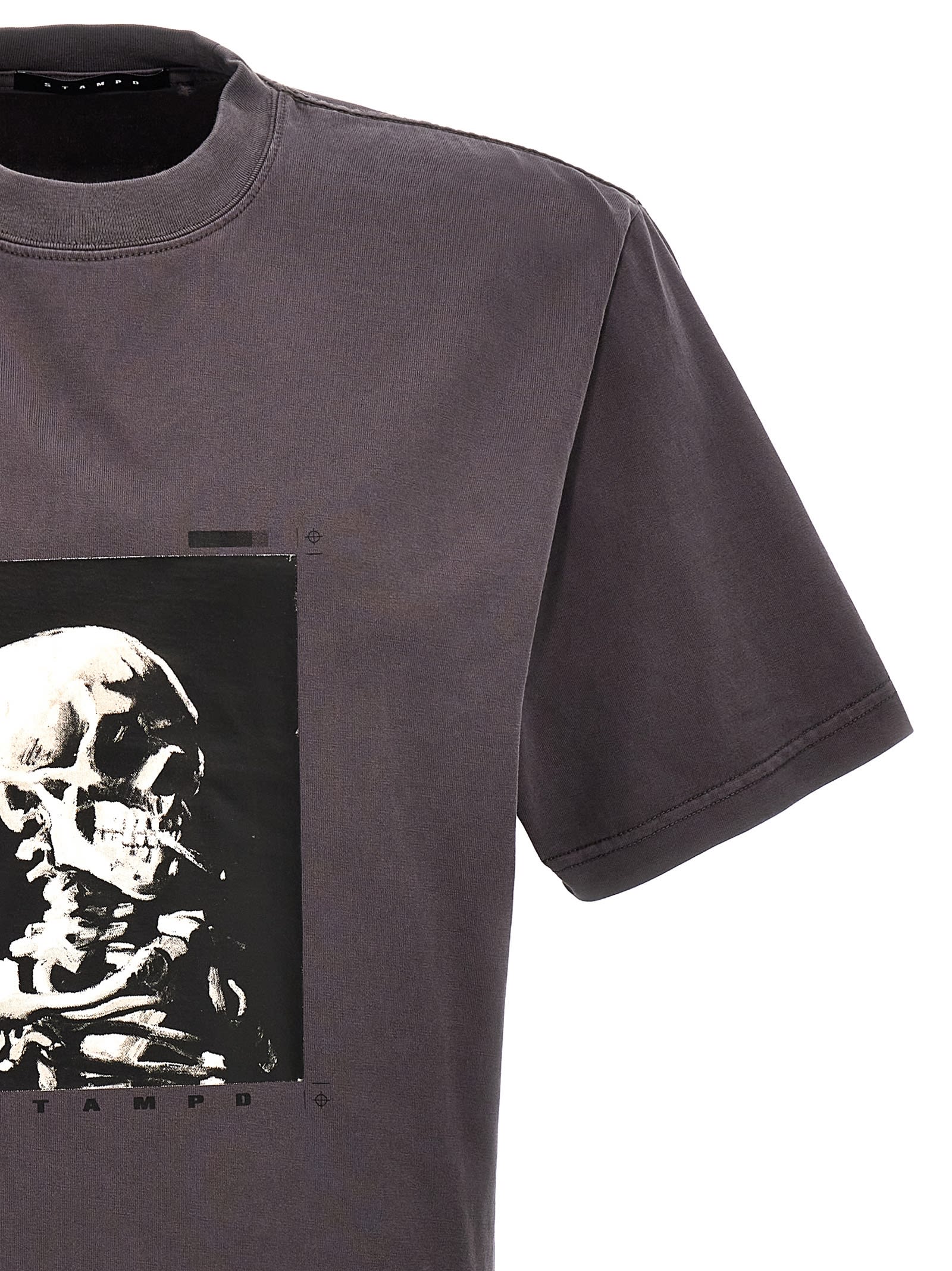 Shop Stampd Skeleton Garment T-shirt In Gray