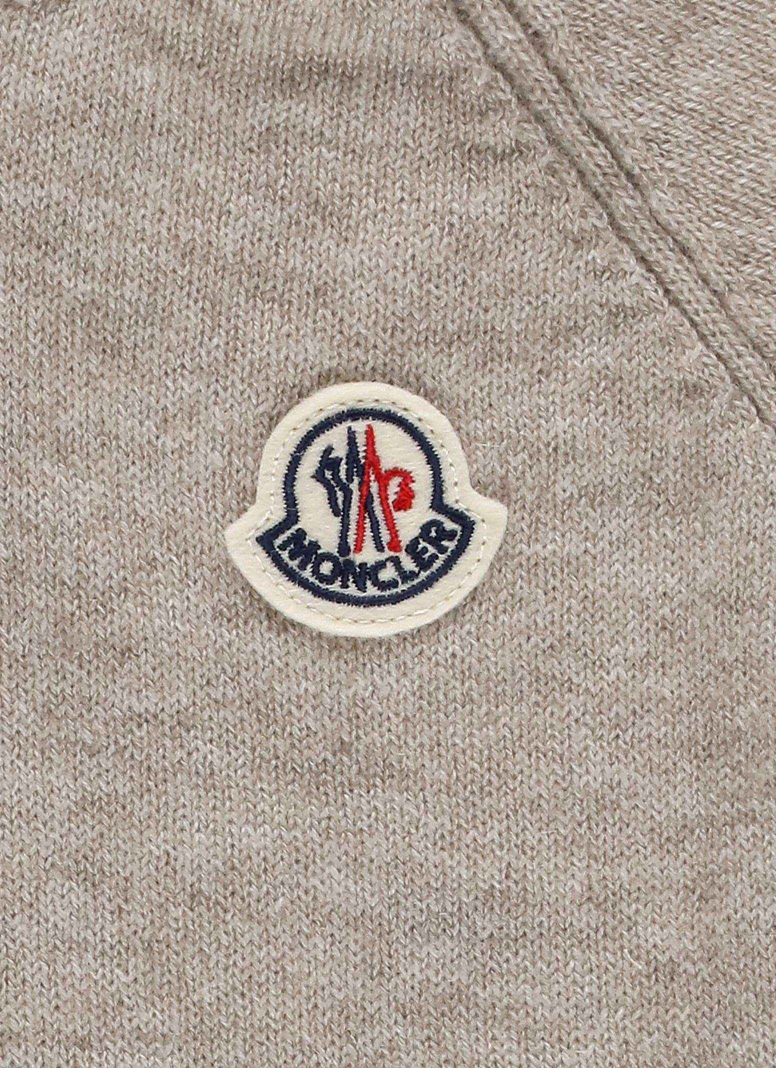 Moncler Cashmere Sweater With Logo In Gray