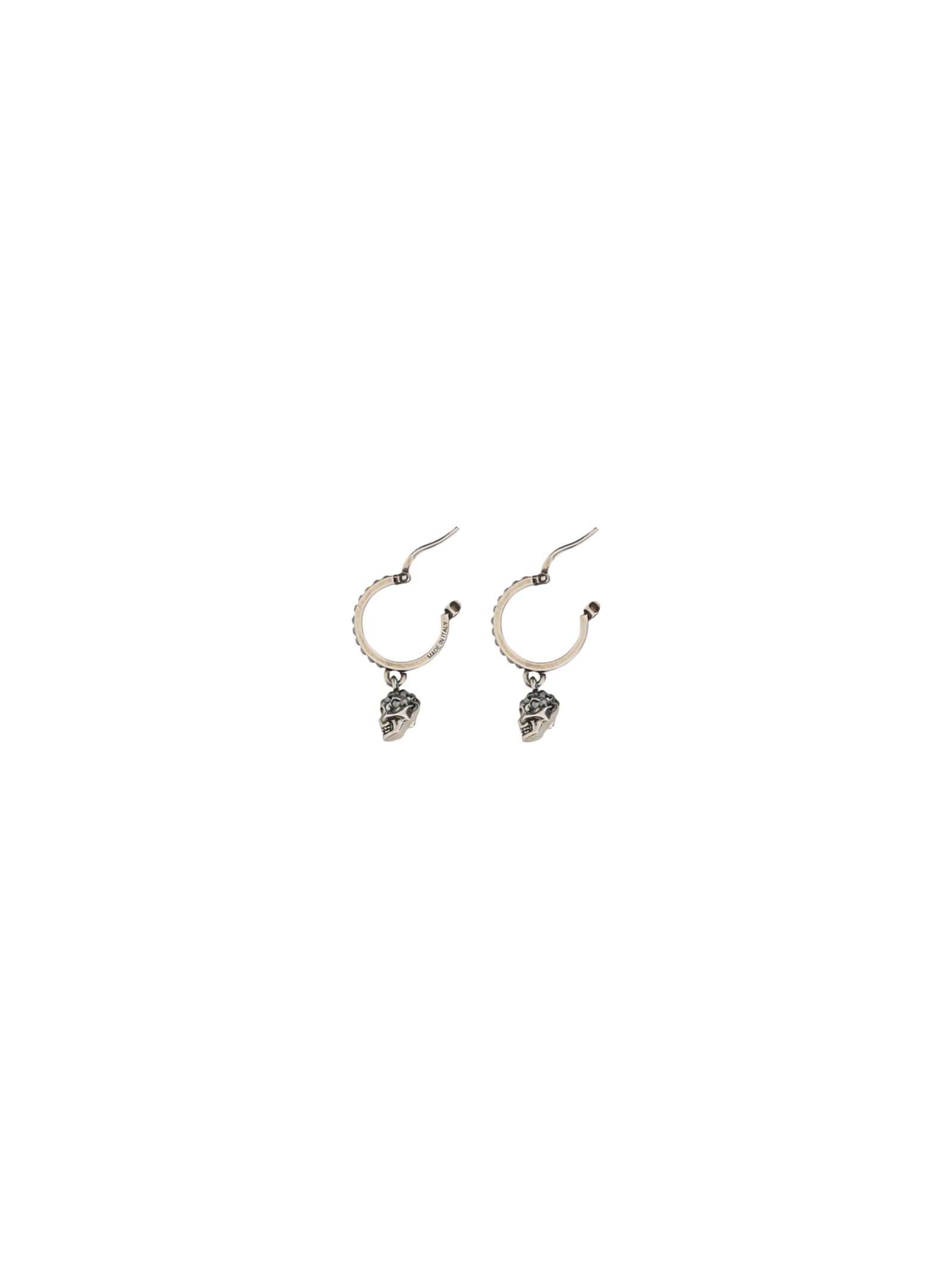 Alexander Mcqueen Skull Hoop Earrings In Silver