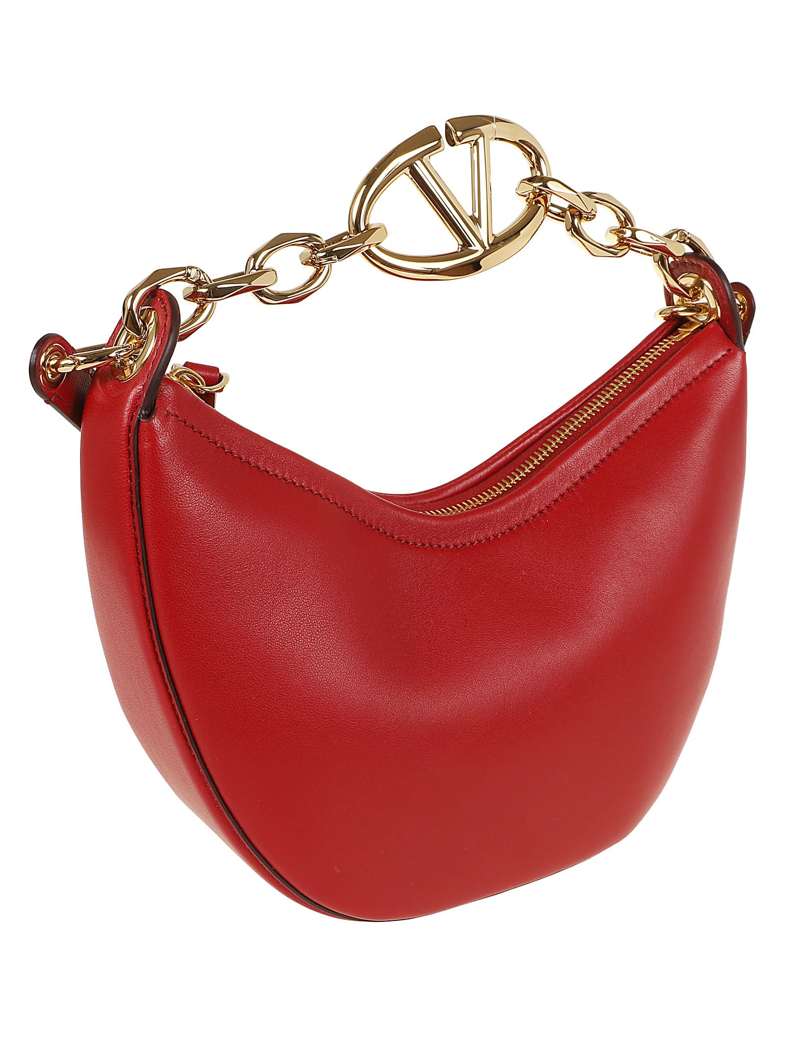 Shop Valentino Mini Hobo In Ro Rosso