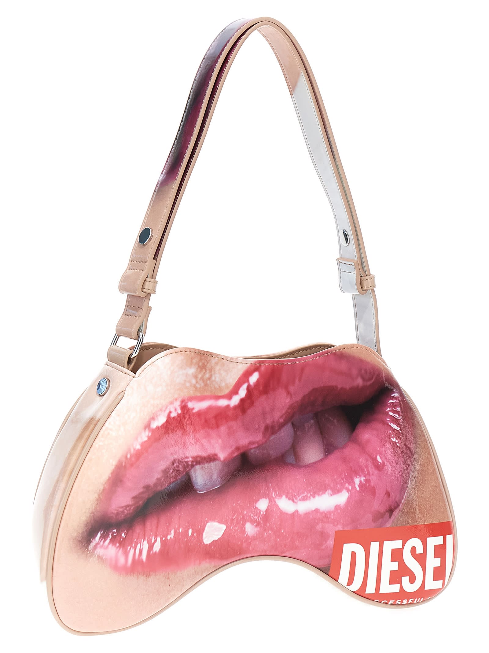 Shop Diesel Play Shoulder Bag In White